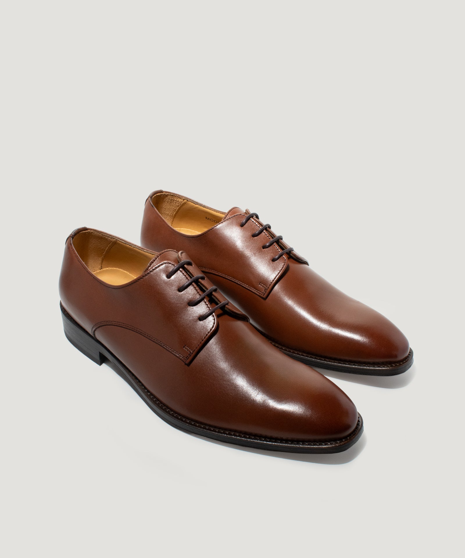 SOCI3TY Limited Fashion Plain toe derby veterschoen kalfsleer cognac - THE SOCIETY SHOP