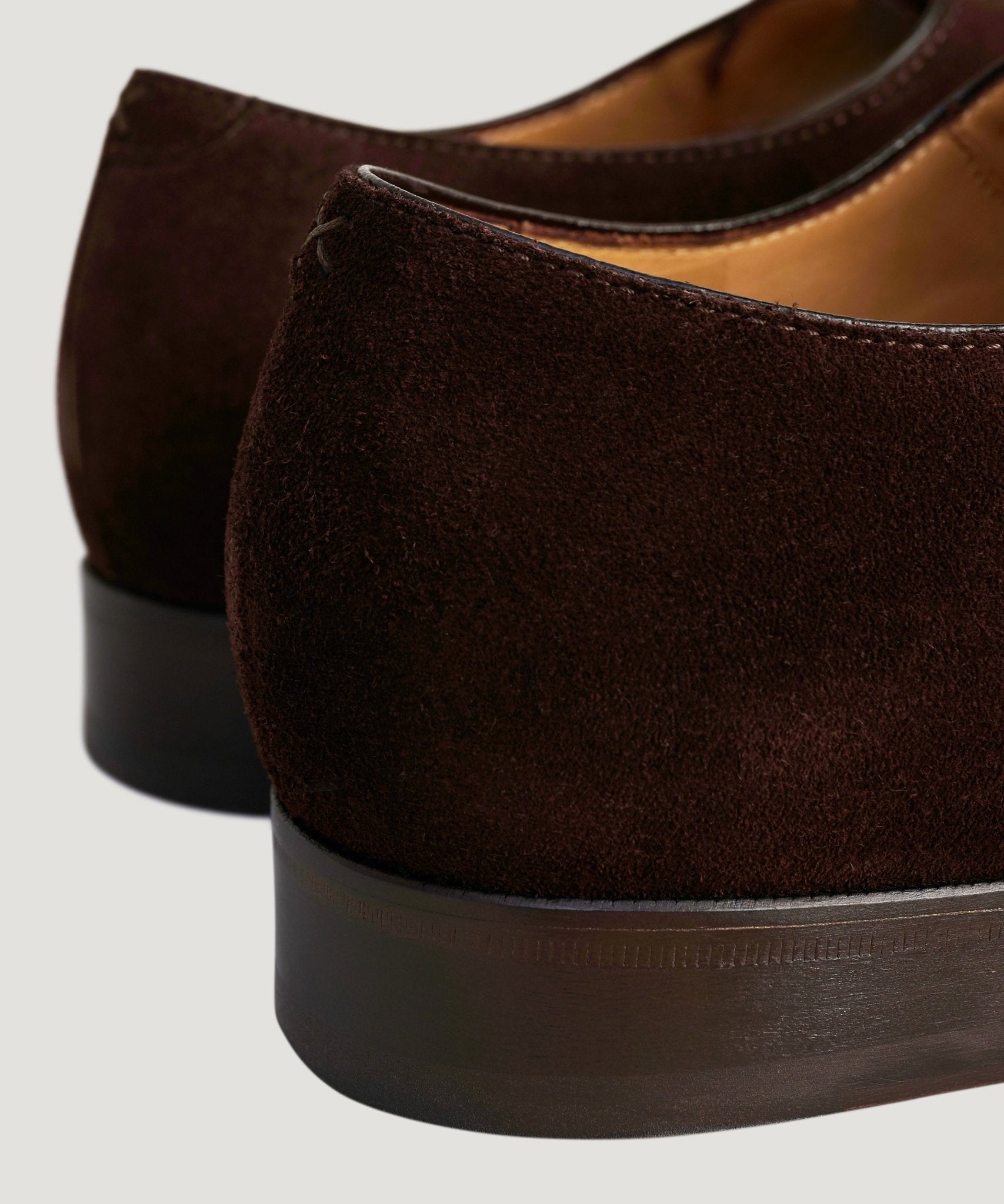 SOCI3TY Plain toe derby veterschoen kalfssuède donkerbruin - The Society Shop