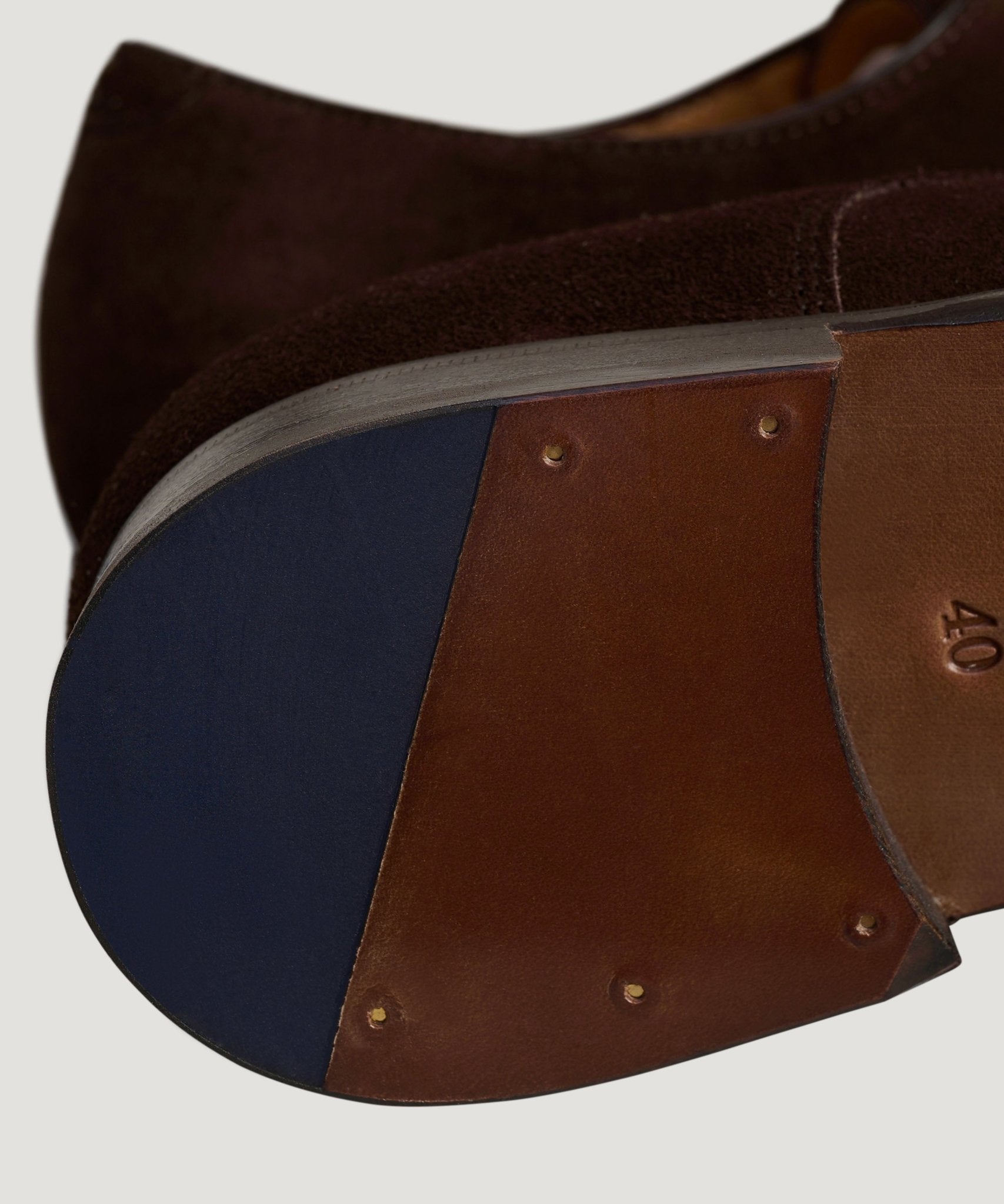 SOCI3TY Plain toe derby veterschoen kalfssuède donkerbruin - The Society Shop