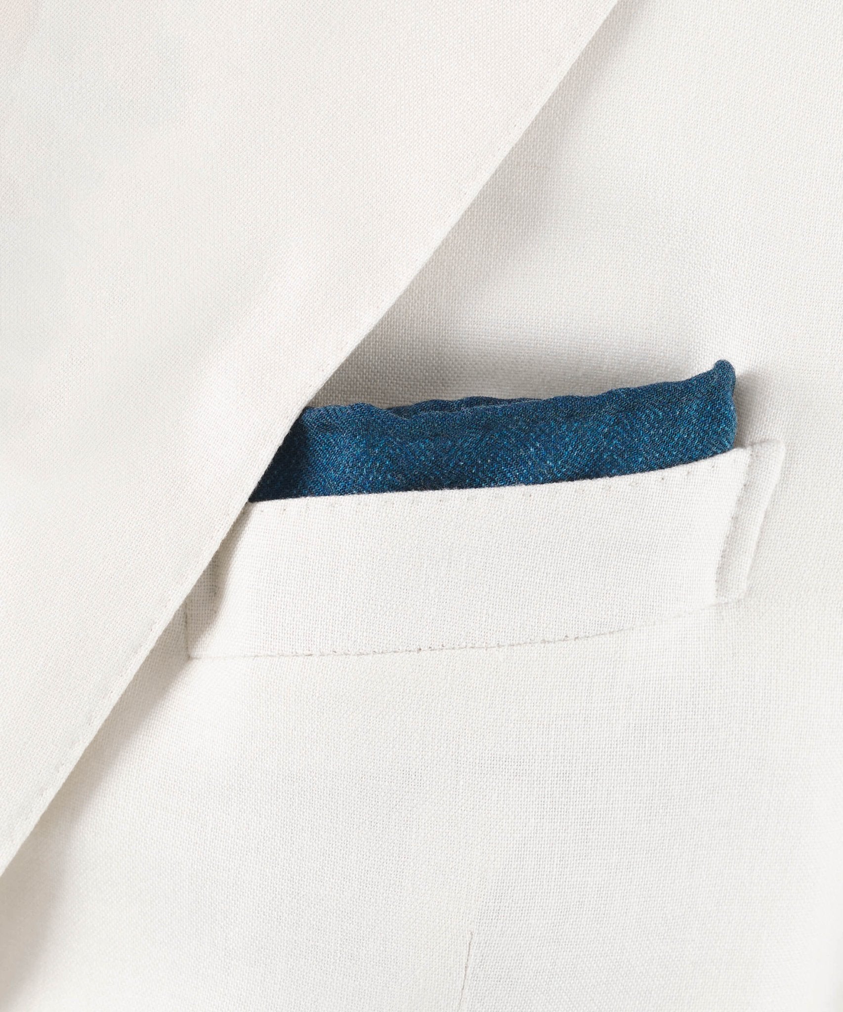 SOCI3TY Pochet blauw herringbone wol - The Society Shop