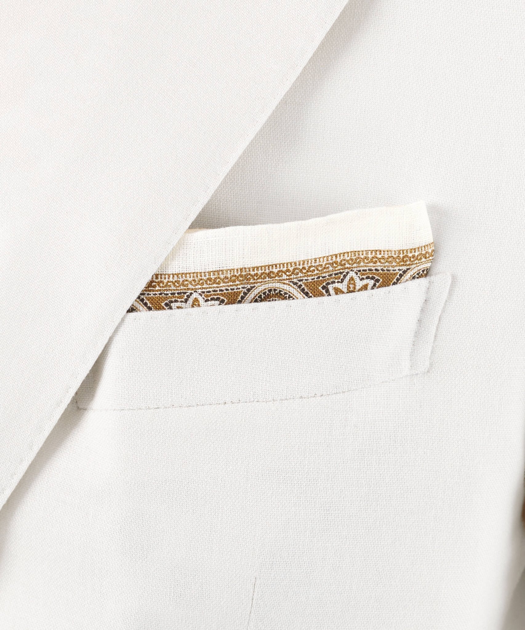 SOCI3TY Pochet linnen bloemen bruin/wit - The Society Shop