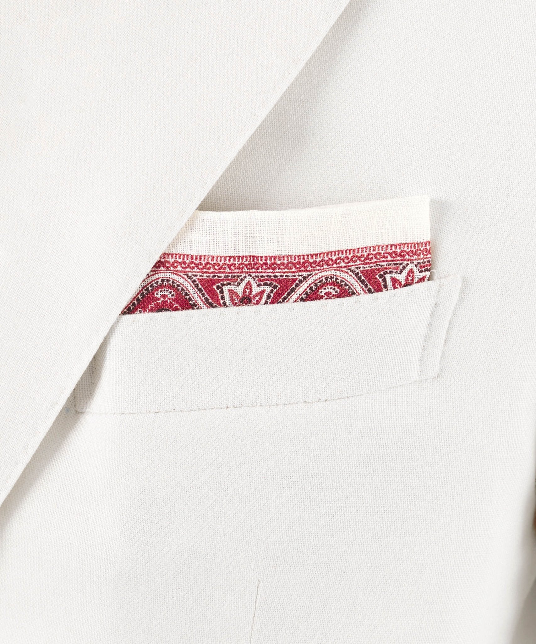 SOCI3TY Pochet linnen bloemen rood/wit - The Society Shop