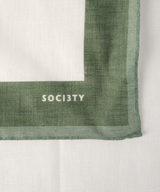 SOCI3TY Pochet linnen groen/wit - The Society Shop