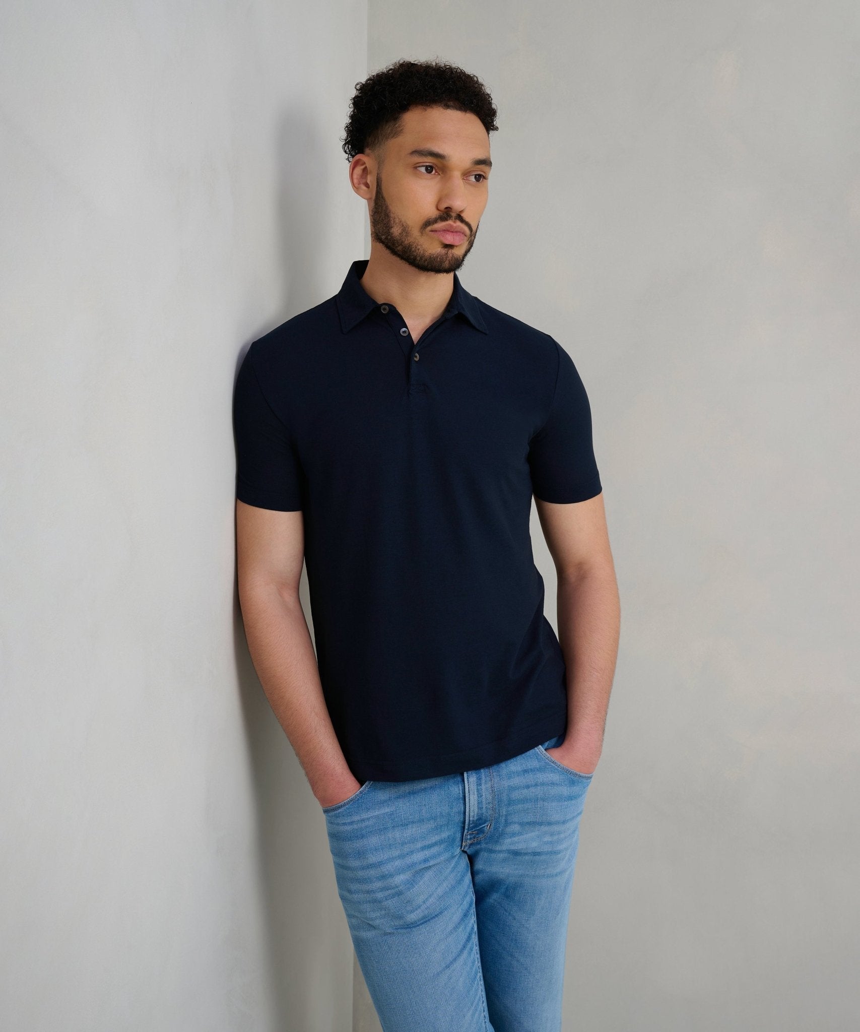 SOCI3TY Polo Cool Cotton donkerblauw - THE SOCIETY SHOP