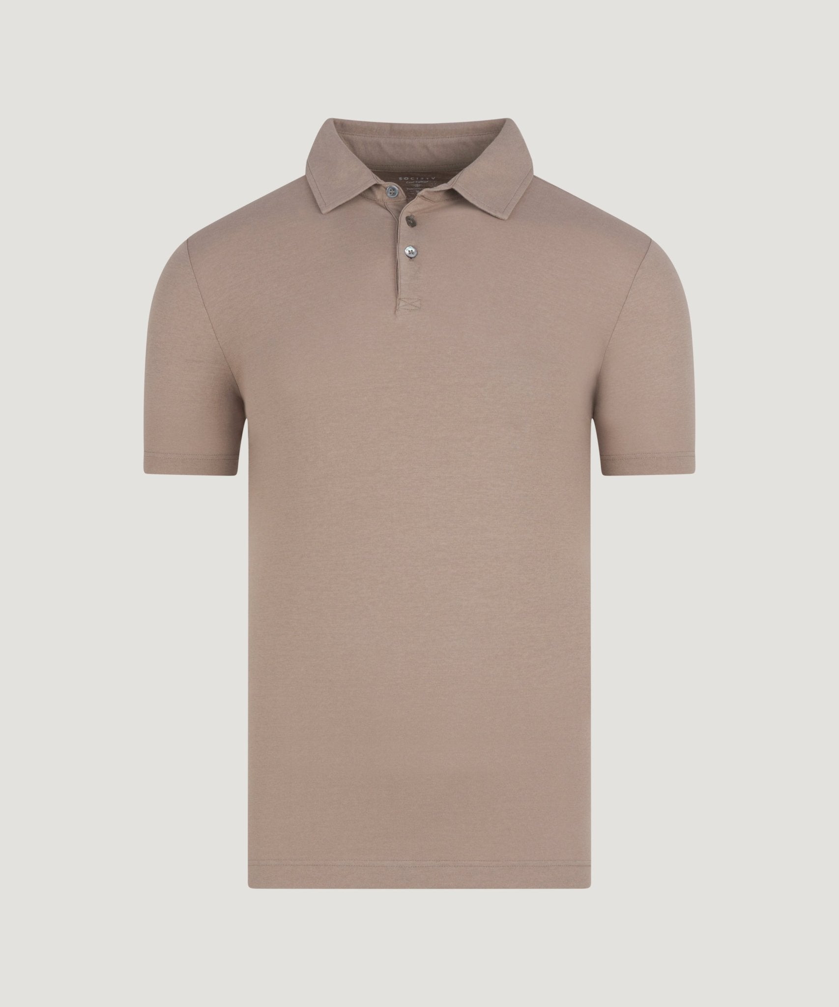 SOCI3TY Polo Cool Cotton lichtbruin - THE SOCIETY SHOP