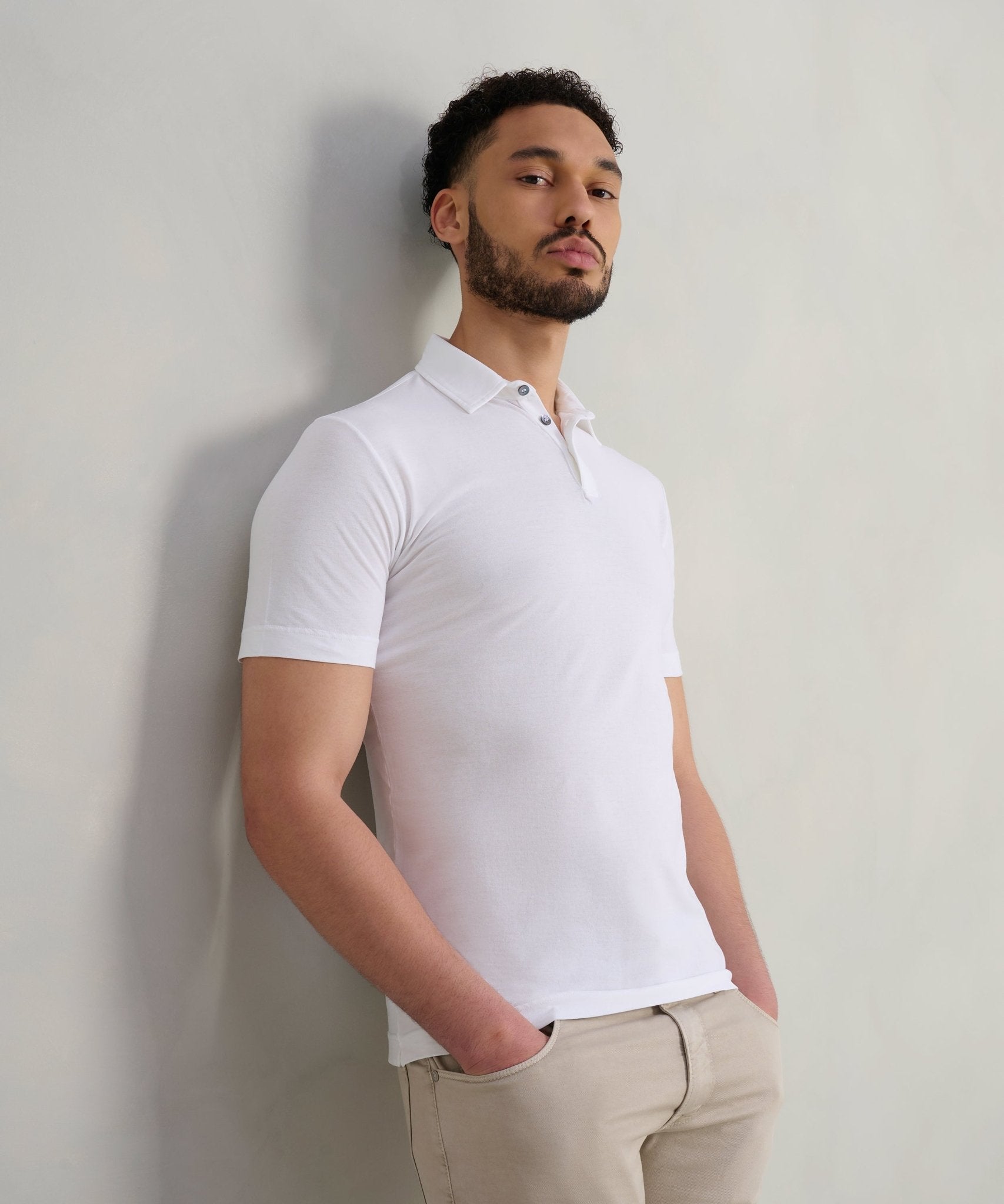 SOCI3TY Polo Cool Cotton wit - THE SOCIETY SHOP