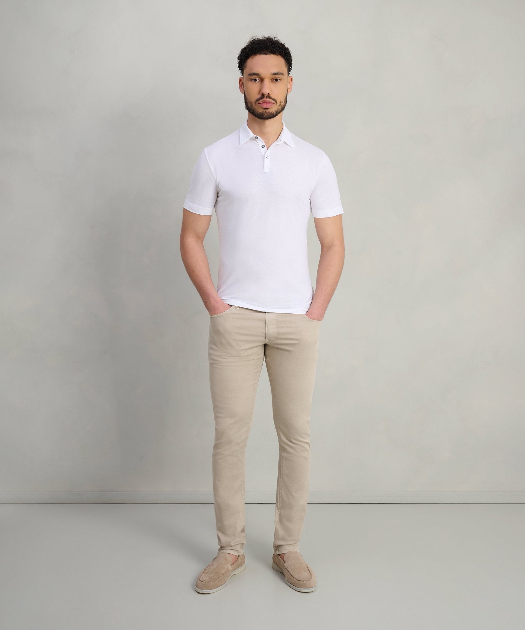 SOCI3TY Polo Cool Cotton wit - THE SOCIETY SHOP