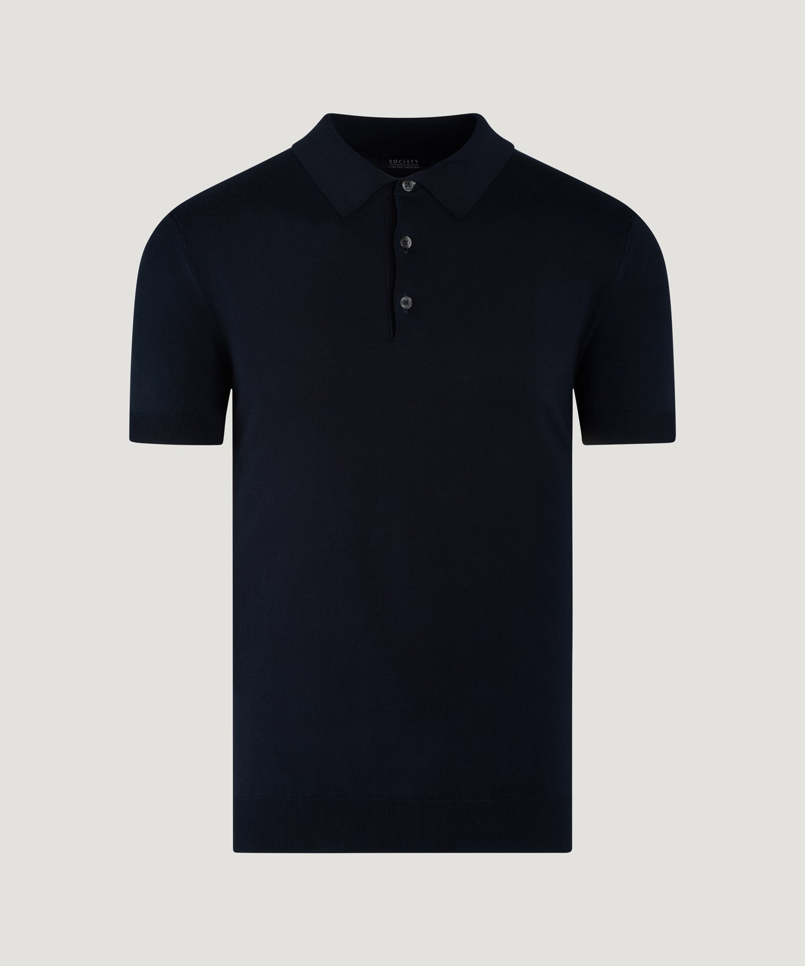 SOCI3TY Limited Fashion Polo fine 4 - ply katoen donkerblauw - THE SOCIETY SHOP