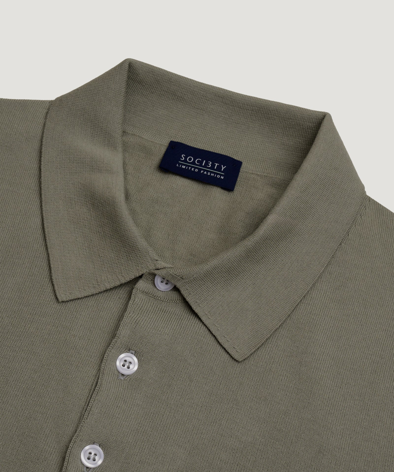 SOCI3TY Limited Fashion Polo fine 4 - ply katoen saliegroen - THE SOCIETY SHOP
