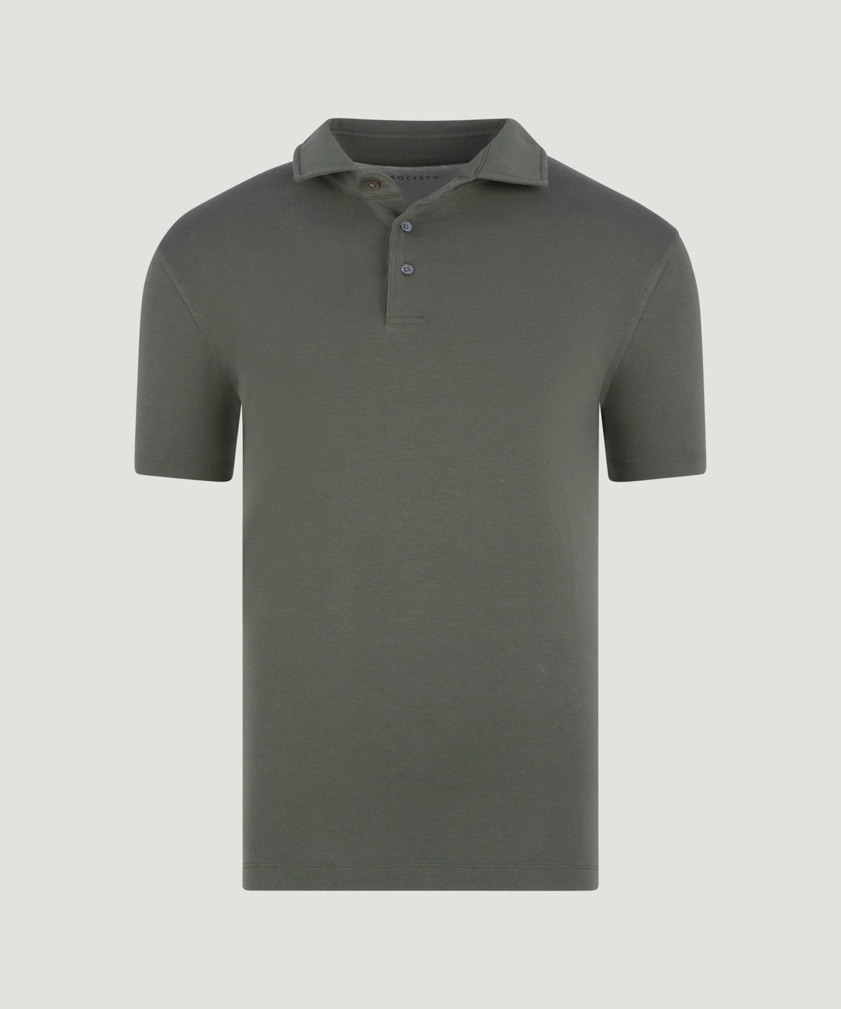 SOCI3TY Polo fine cotton jersey stretch donkergroen - The Society Shop