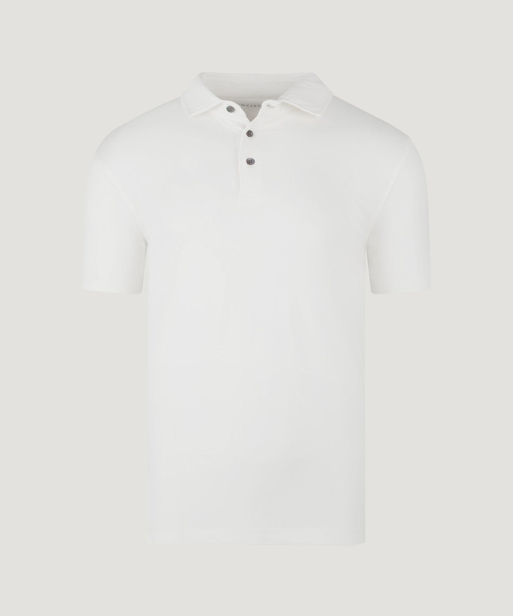 SOCI3TY Polo fine cotton jersey stretch off - white - The Society Shop