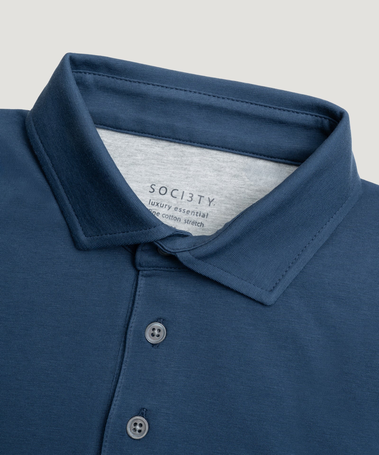 SOCI3TY Luxury Sportswear Polo jersey stretch dark denim - THE SOCIETY SHOP