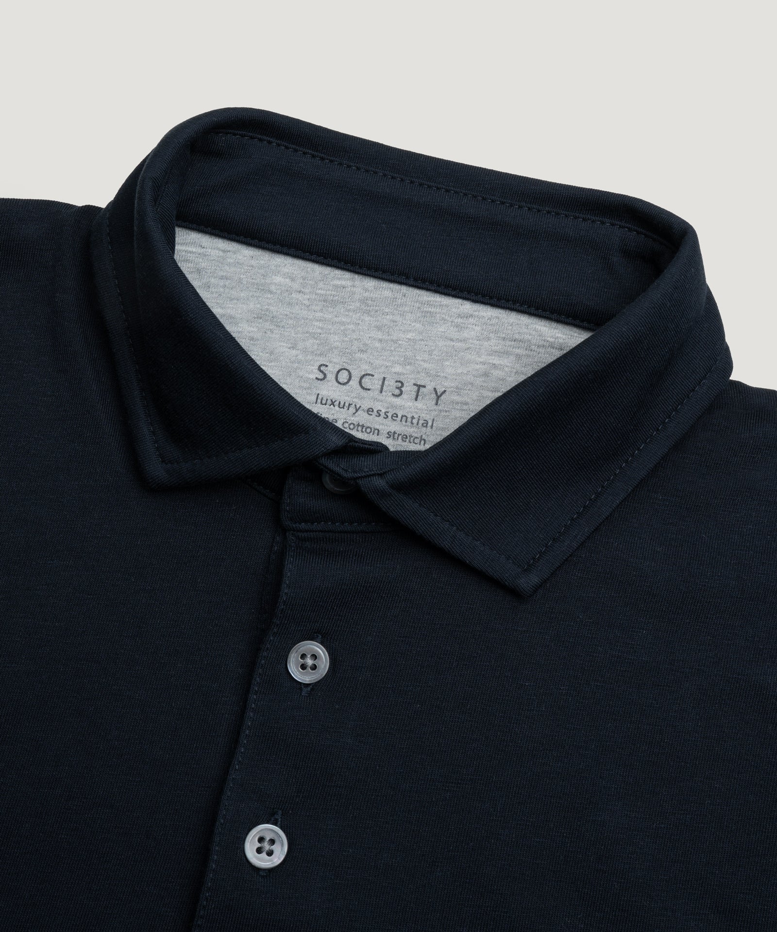SOCI3TY Luxury Sportswear Polo jersey stretch donkerblauw - THE SOCIETY SHOP