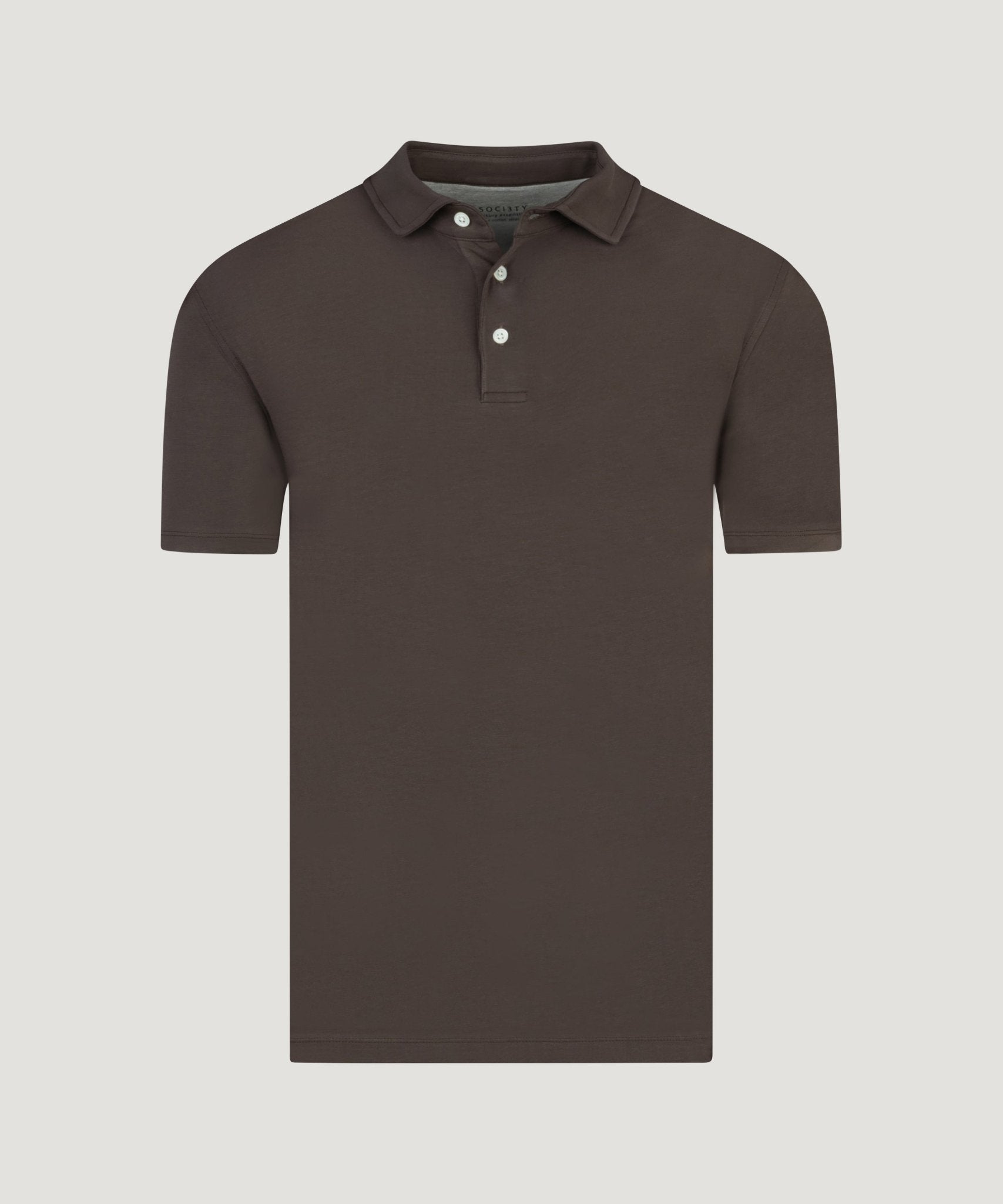 SOCI3TY Luxury Sportswear Polo jersey stretch donkerbruin - THE SOCIETY SHOP