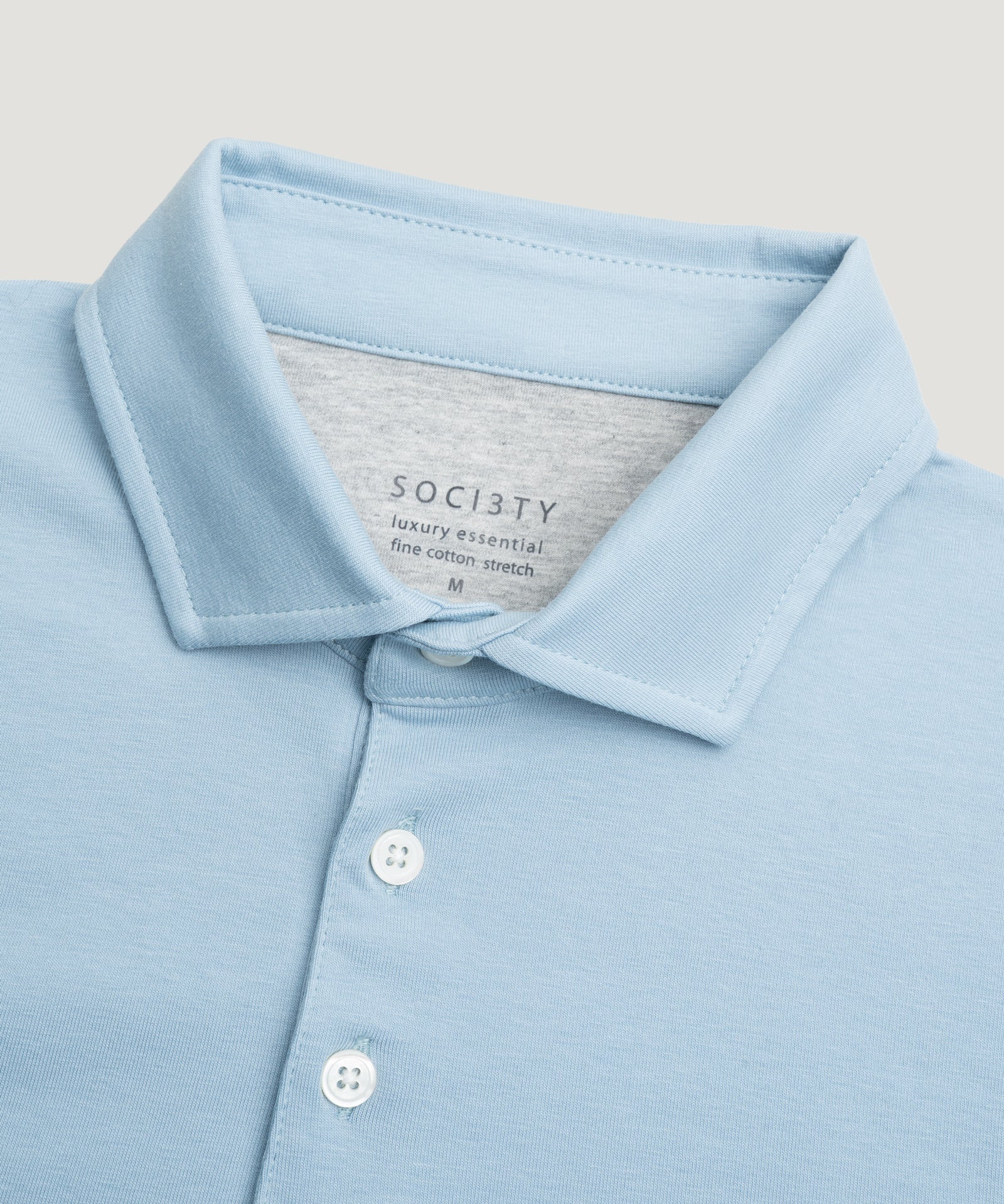 SOCI3TY Luxury Sportswear Polo jersey stretch lichtblauw - THE SOCIETY SHOP
