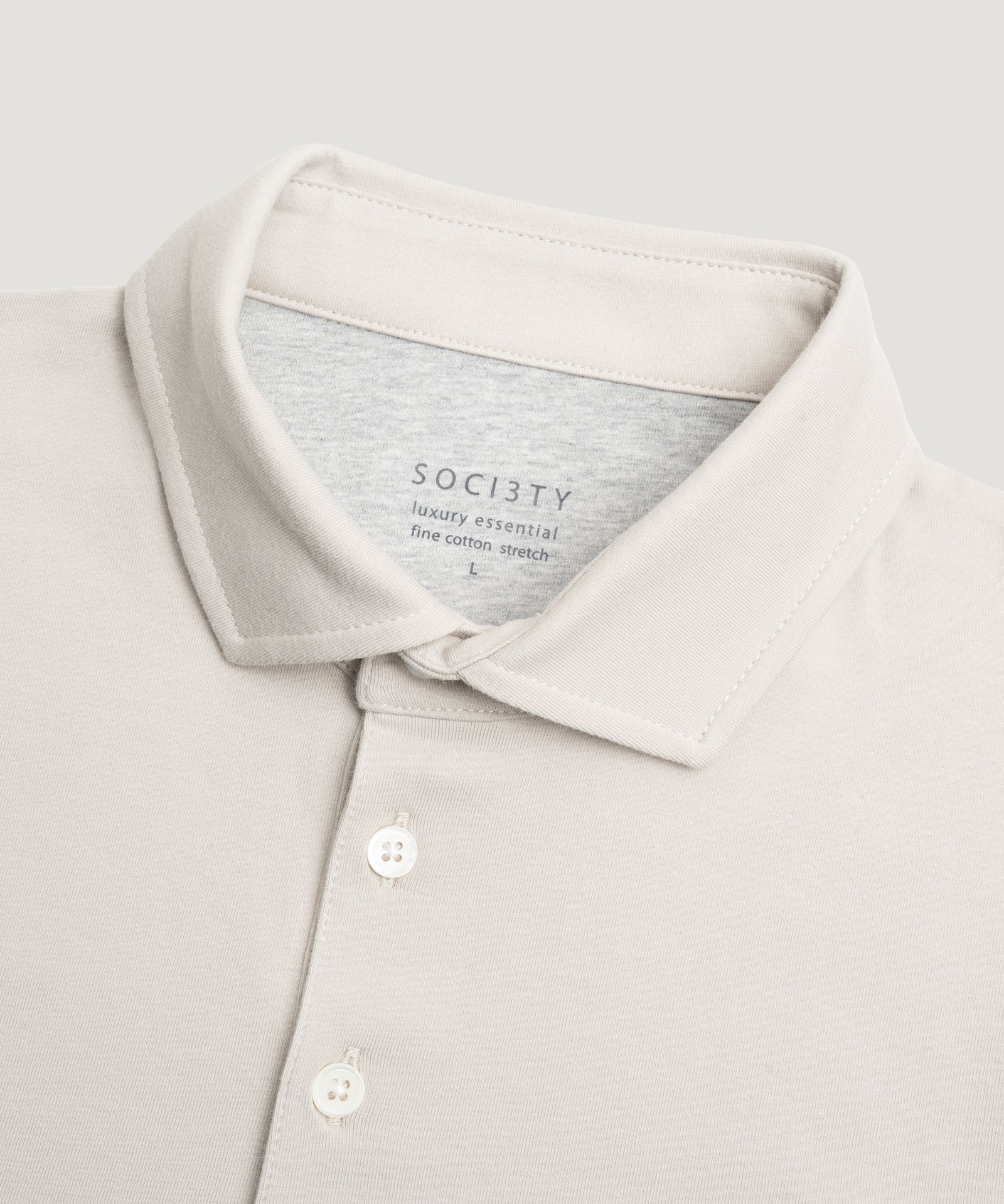 SOCI3TY Luxury Sportswear Polo jersey stretch zand - THE SOCIETY SHOP