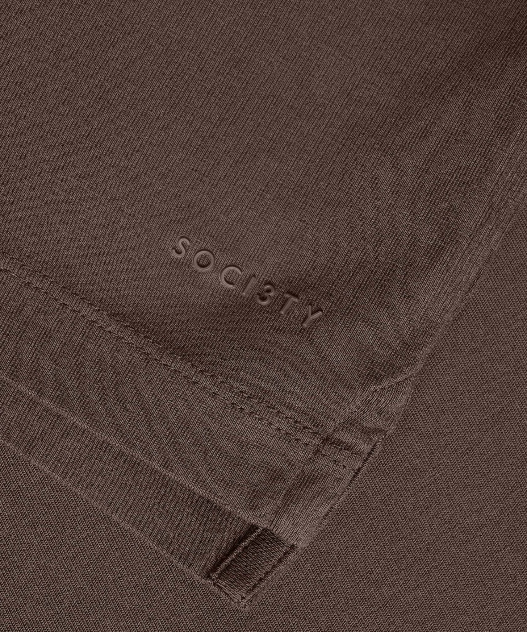 SOCI3TY Polo katoen jersey stretch donkerbruin - THE SOCIETY SHOP