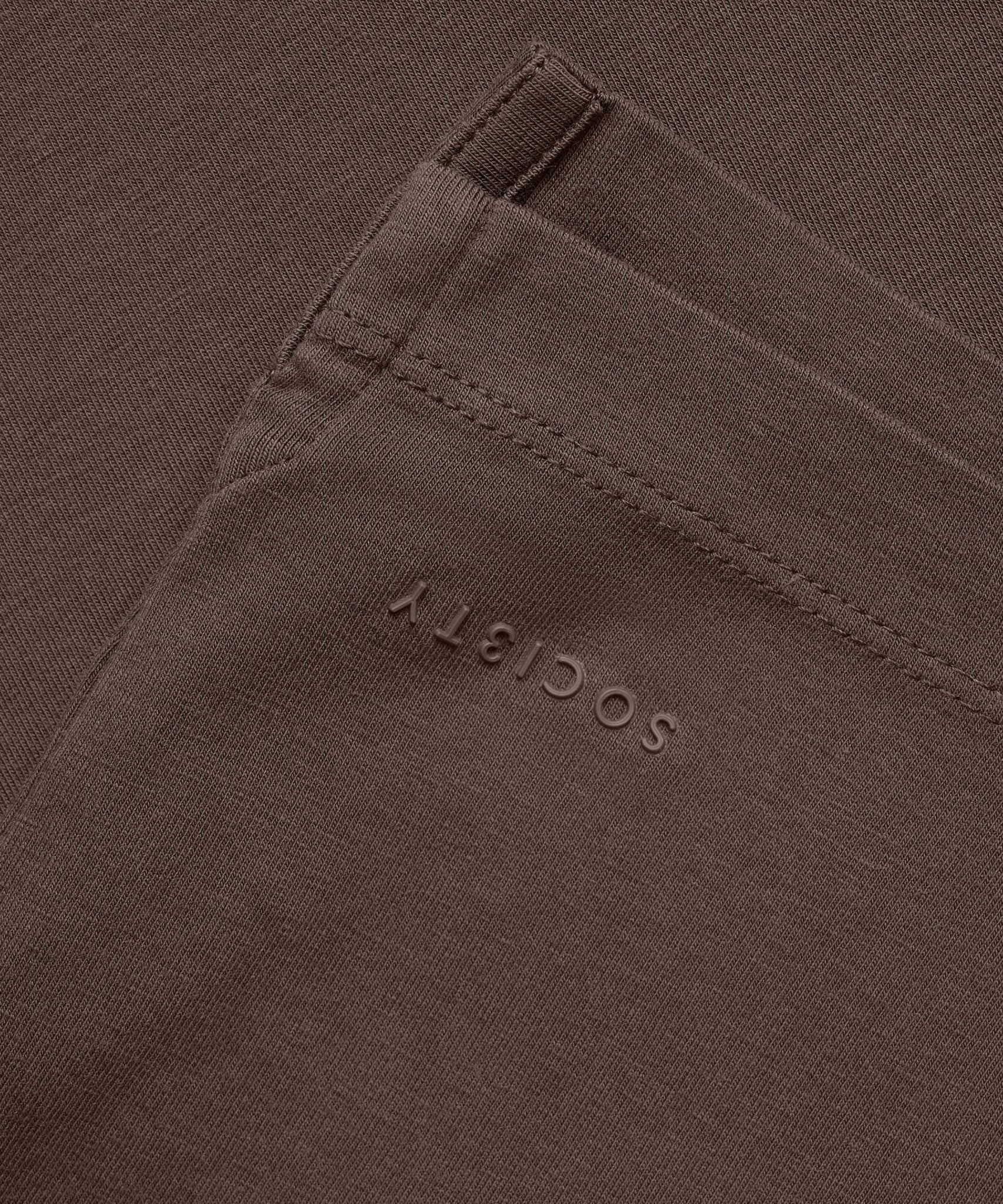 SOCI3TY Polo katoen jersey stretch donkerbruin - THE SOCIETY SHOP