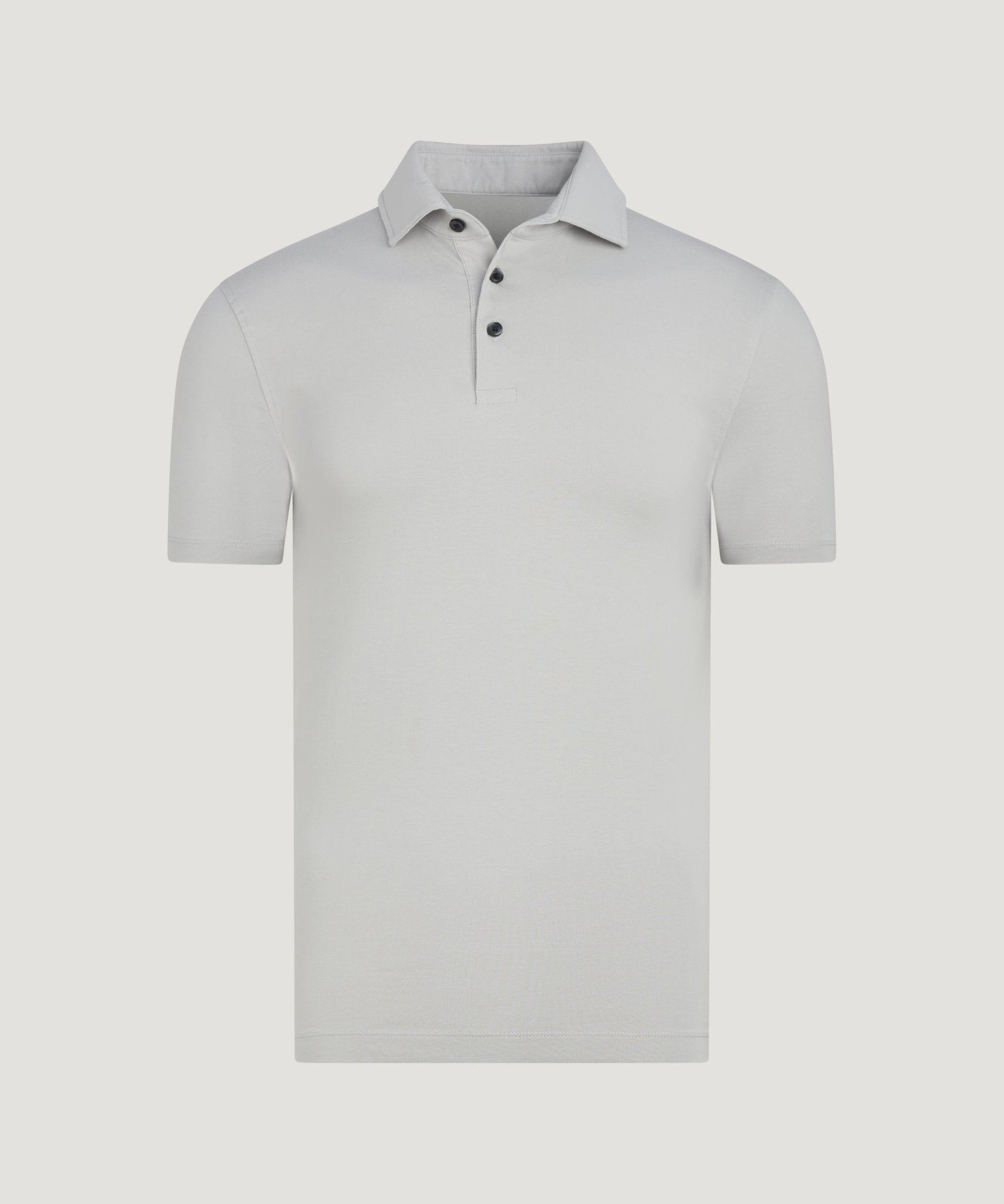 SOCI3TY Polo katoen jersey stretch lichtgrijs - THE SOCIETY SHOP