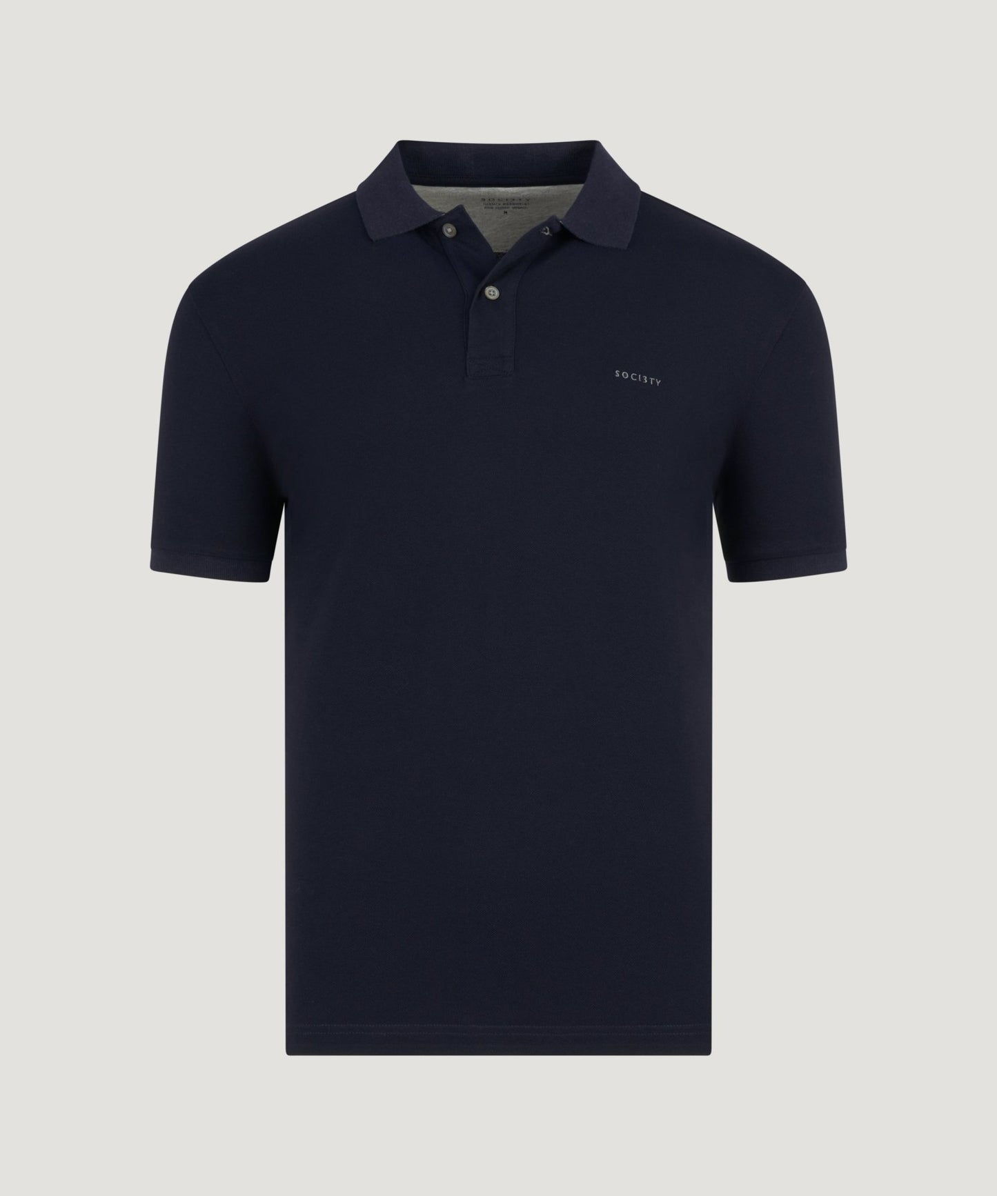SOCI3TY Polo katoen piqué stretch donkerblauw - THE SOCIETY SHOP