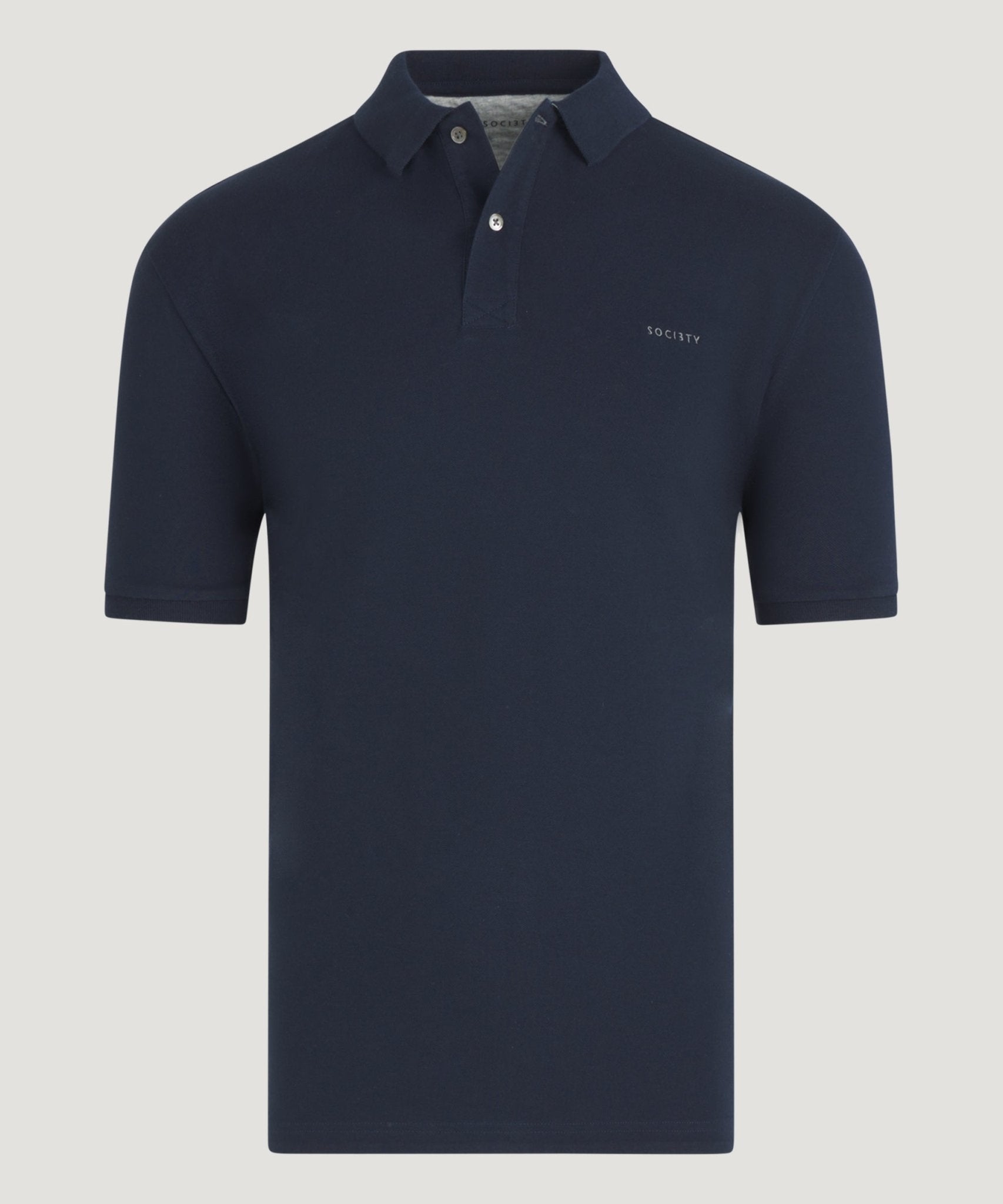 Polo katoen pique stretch donkerblauw