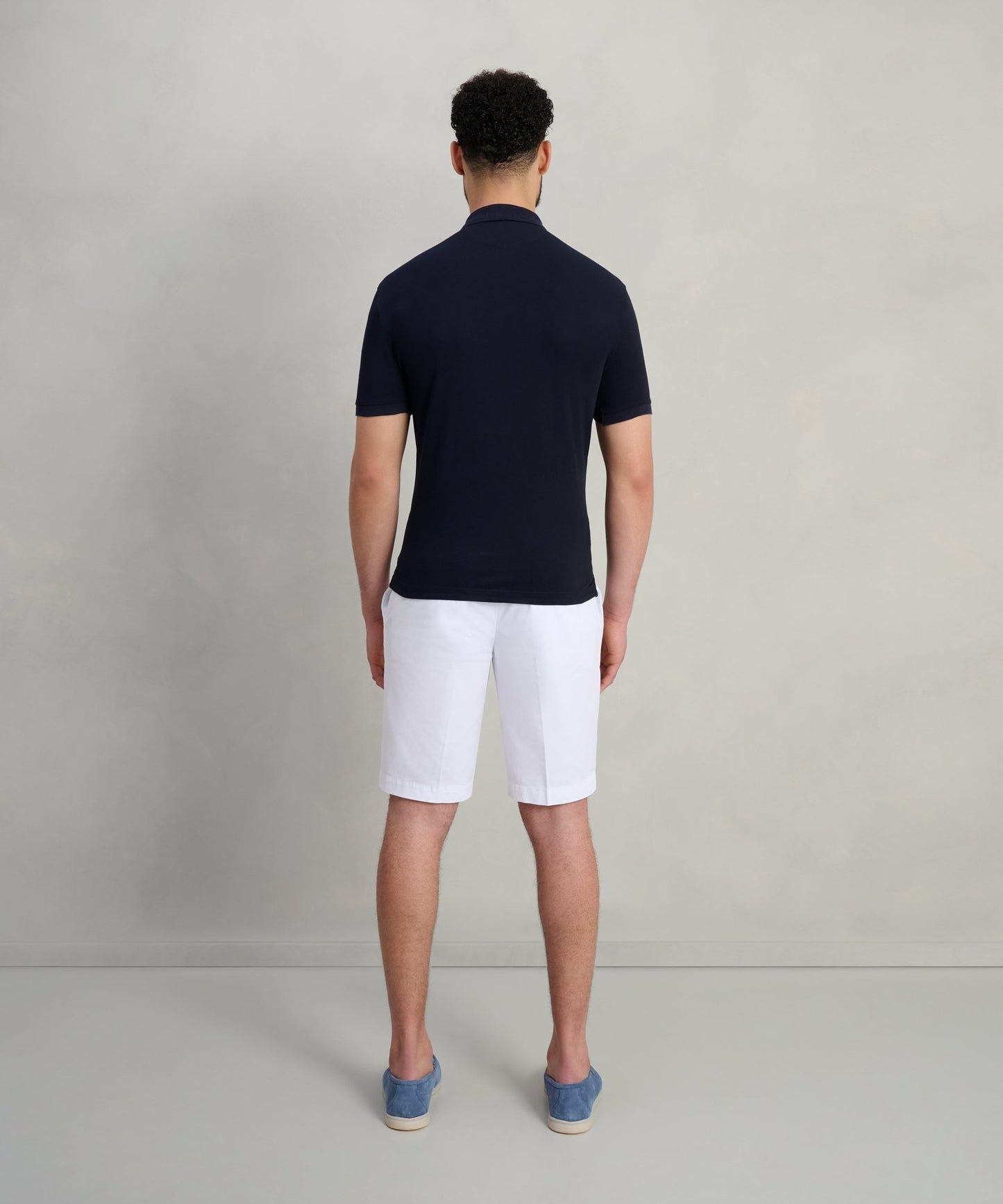 SOCI3TY Polo katoen piqué stretch donkerblauw - THE SOCIETY SHOP