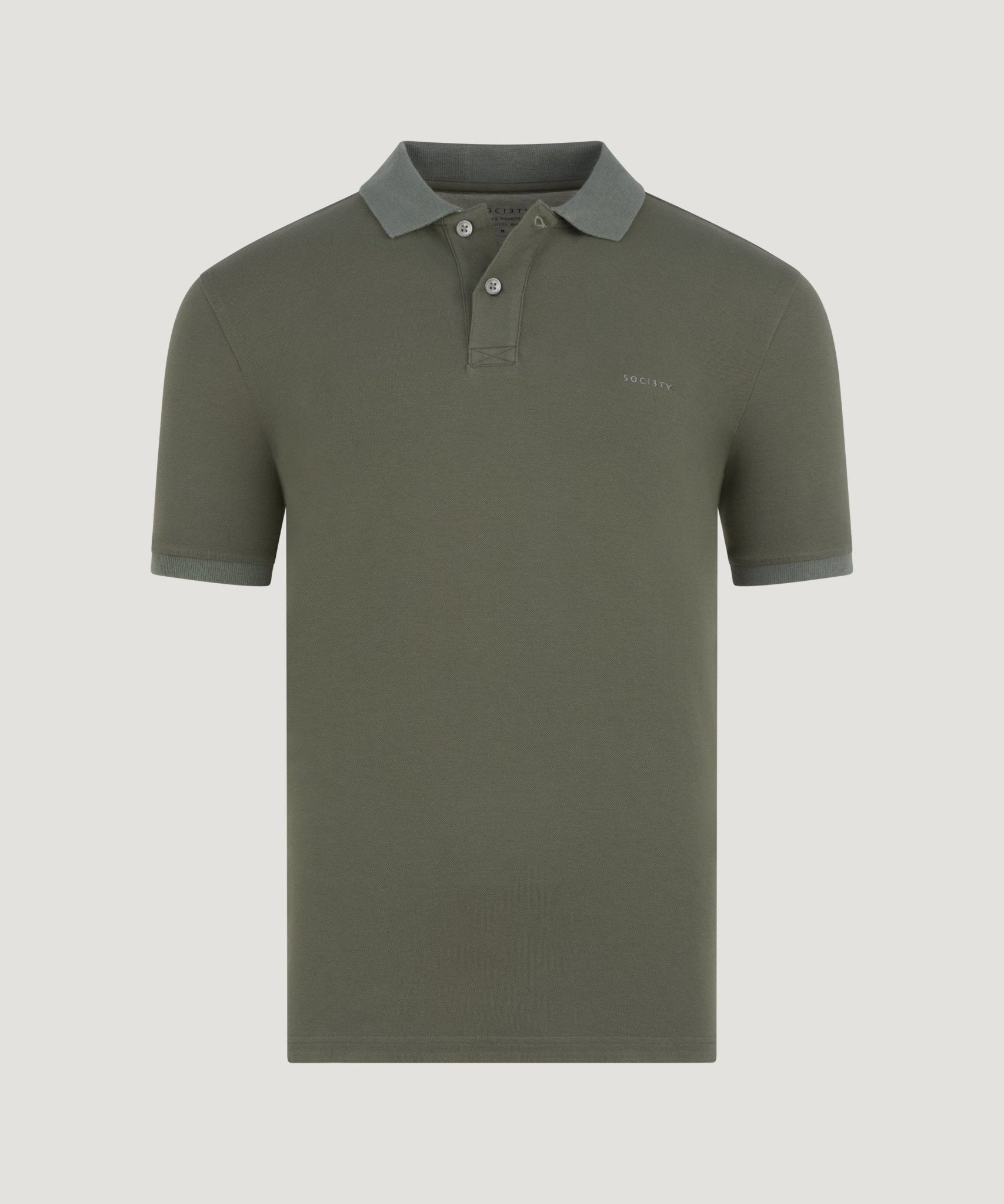 SOCI3TY Polo katoen piqué stretch donkergroen - THE SOCIETY SHOP