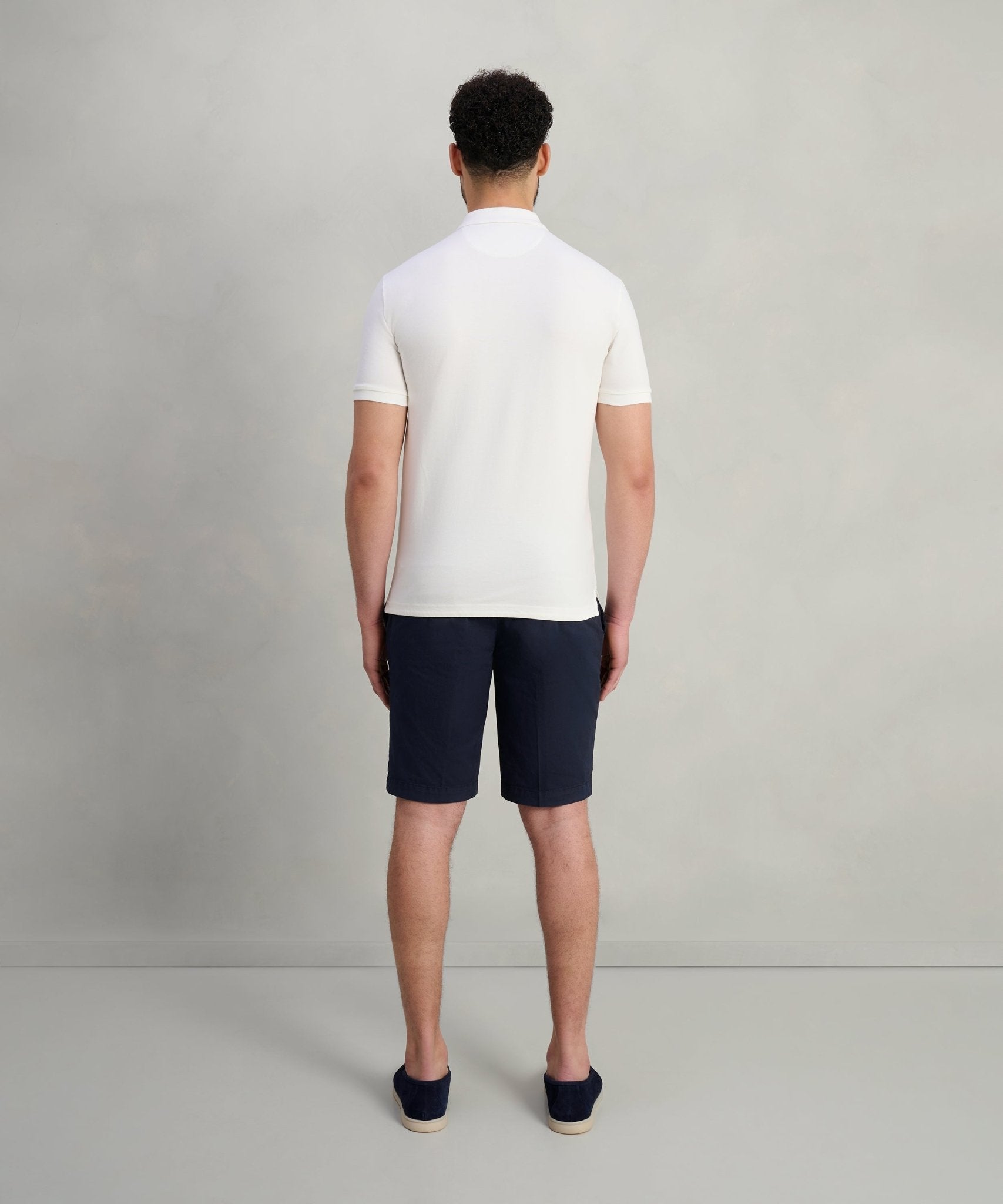 SOCI3TY Polo katoen piqué stretch off - white - THE SOCIETY SHOP