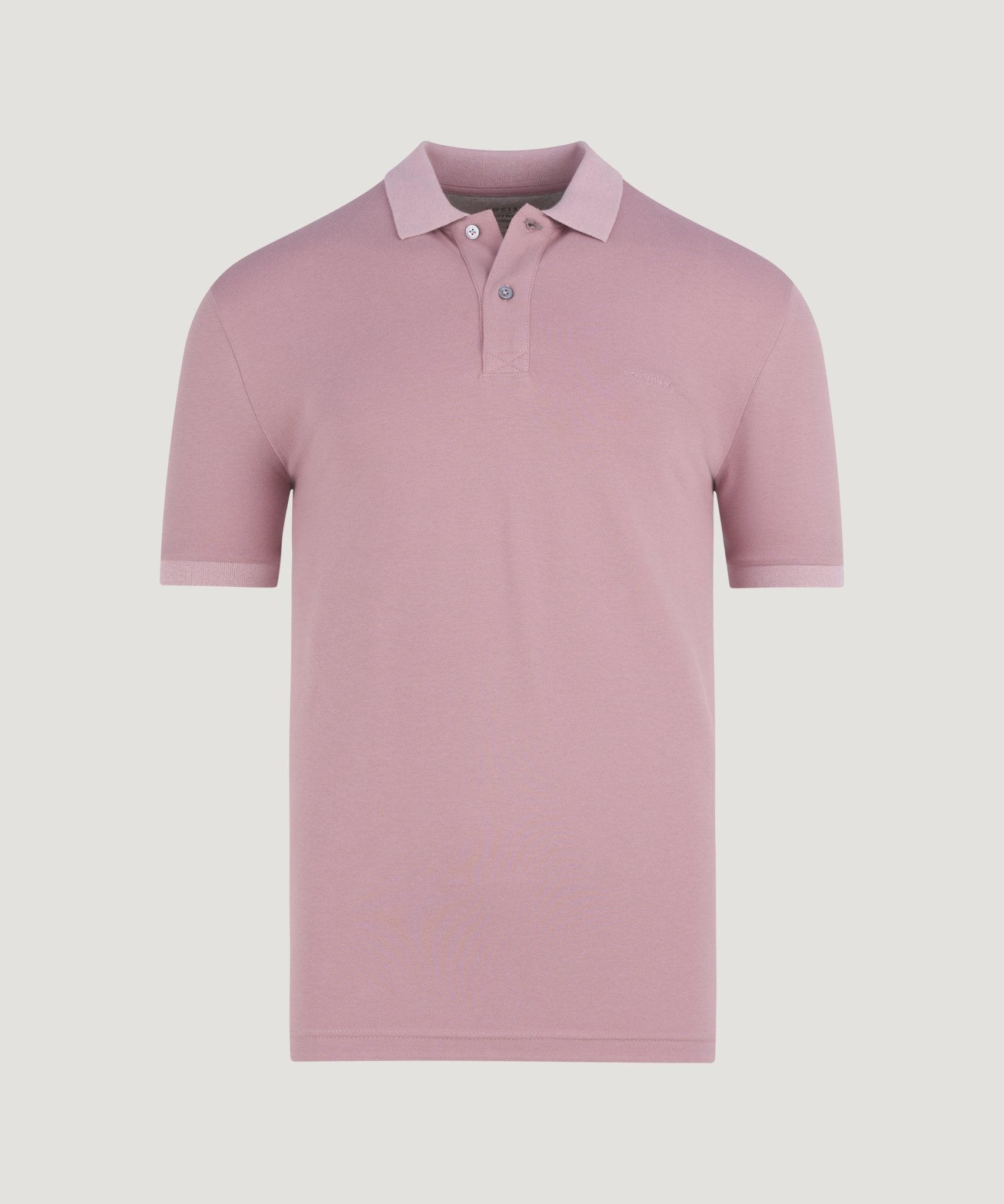 SOCI3TY Polo katoen piqué stretch roze - THE SOCIETY SHOP