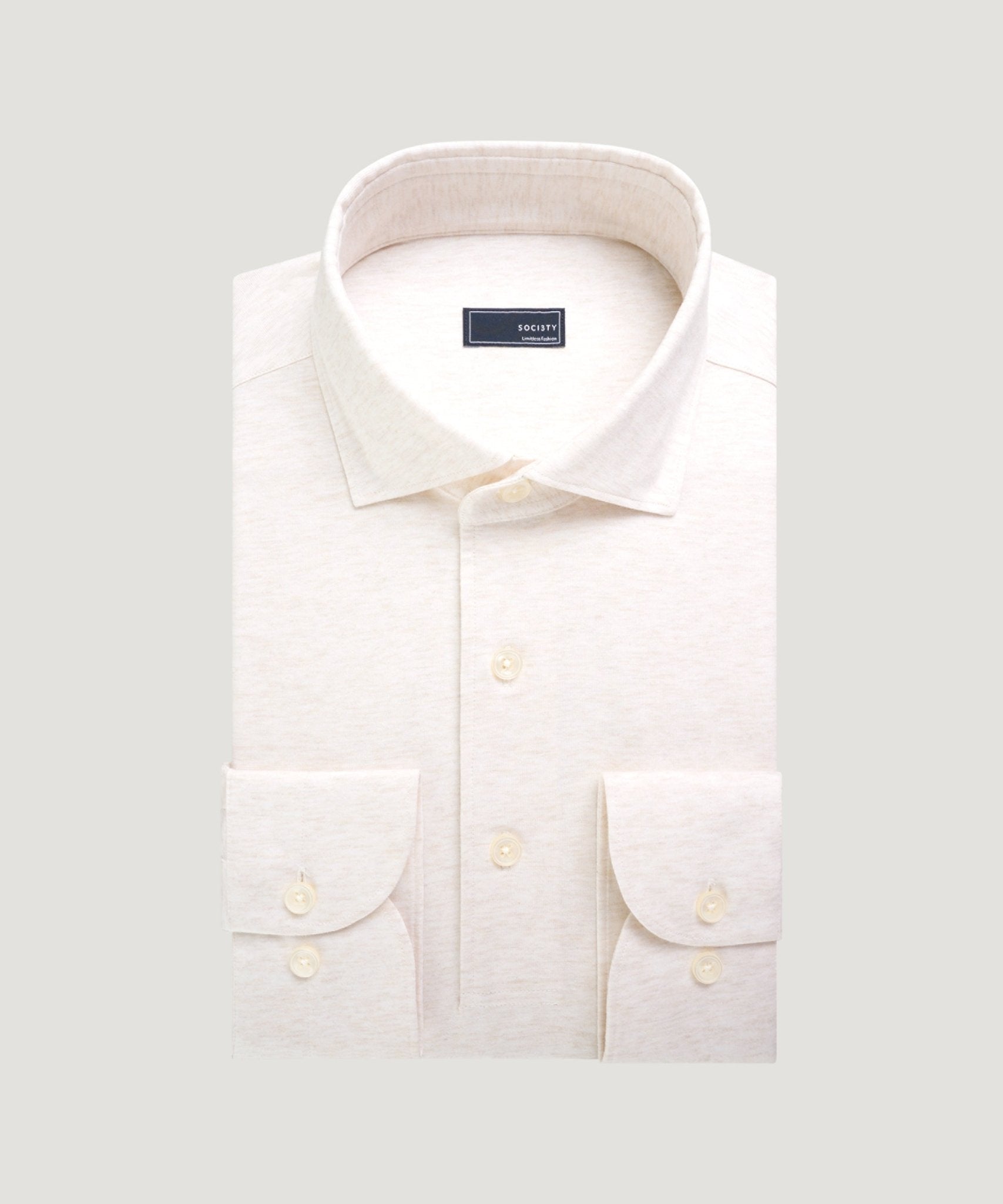 SOCI3TY Polo lange mouw katoen off - white - The Society Shop