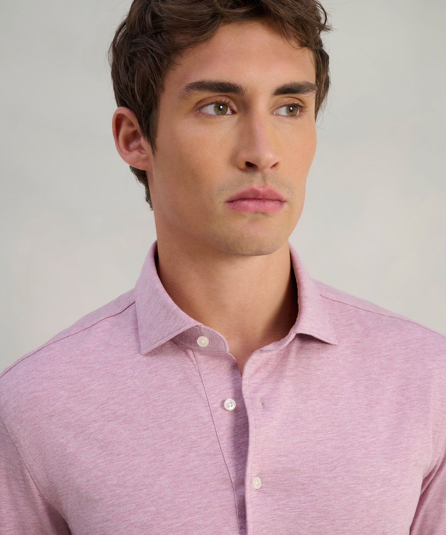 SOCI3TY Polo lange mouw katoen roze - The Society Shop