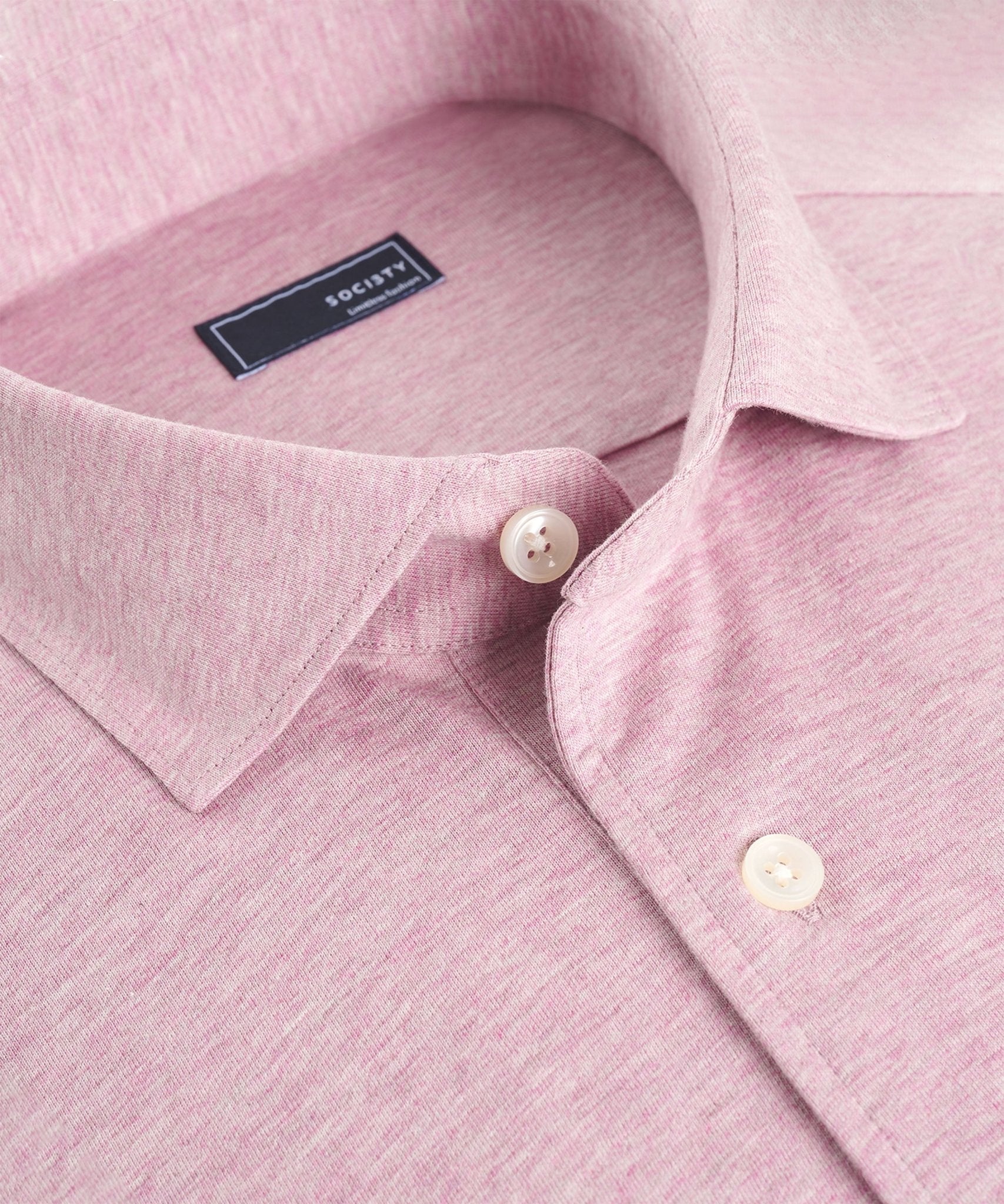 SOCI3TY Polo lange mouw katoen roze - The Society Shop