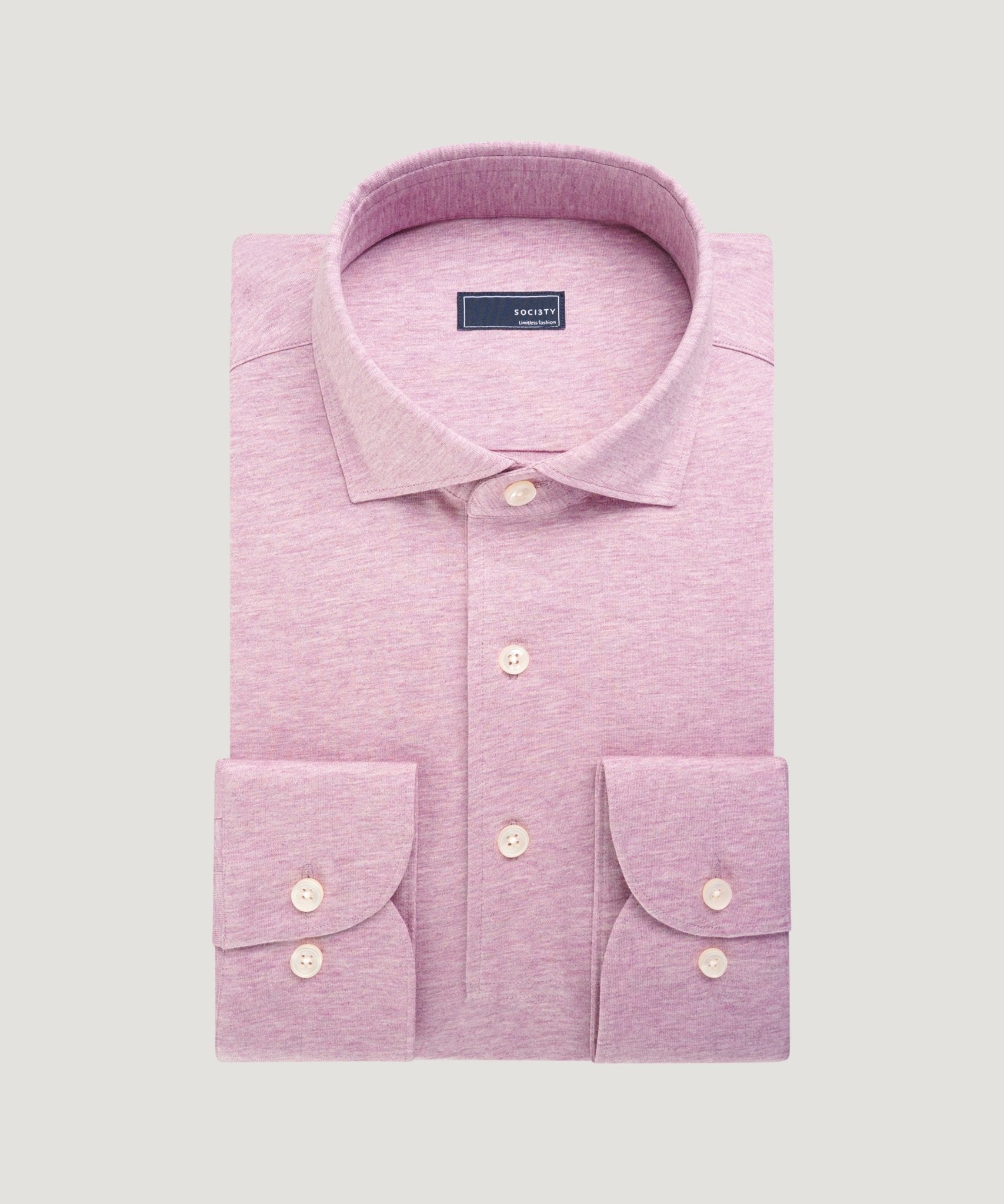 SOCI3TY Polo lange mouw katoen roze - The Society Shop