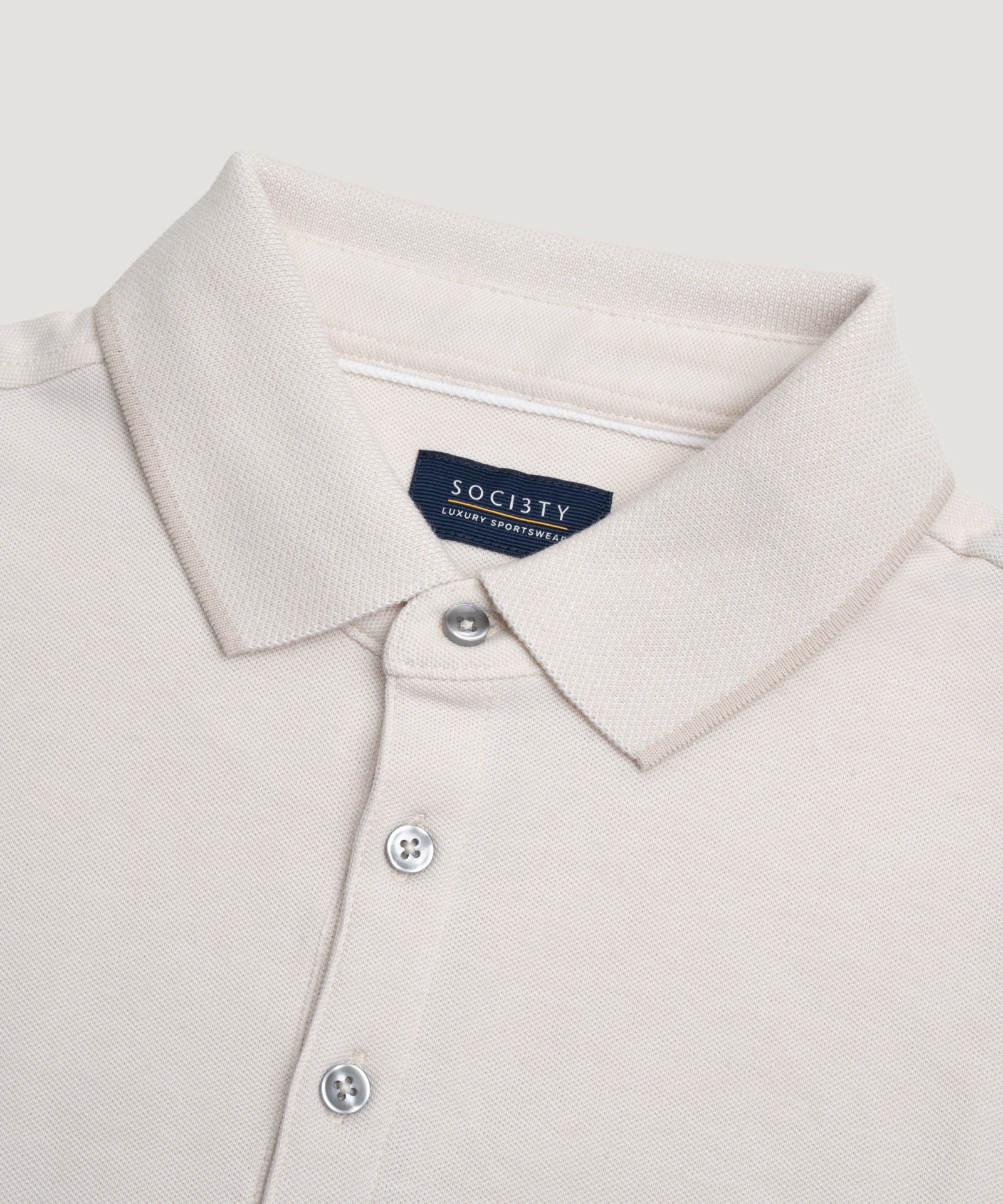 SOCI3TY Luxury Sportswear Polo piqué stretch beige - THE SOCIETY SHOP