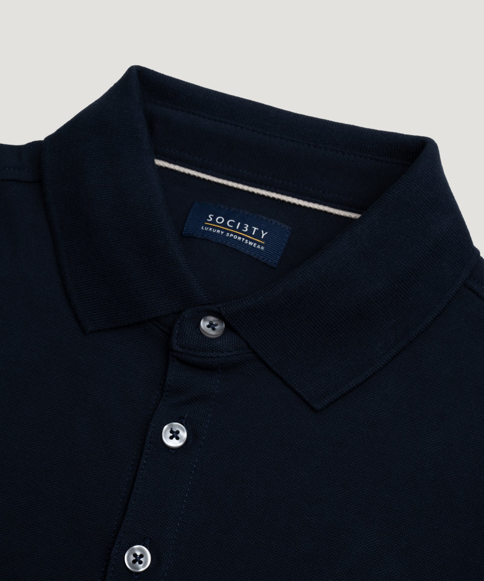 SOCI3TY Luxury Sportswear Polo piqué stretch donkerblauw - THE SOCIETY SHOP