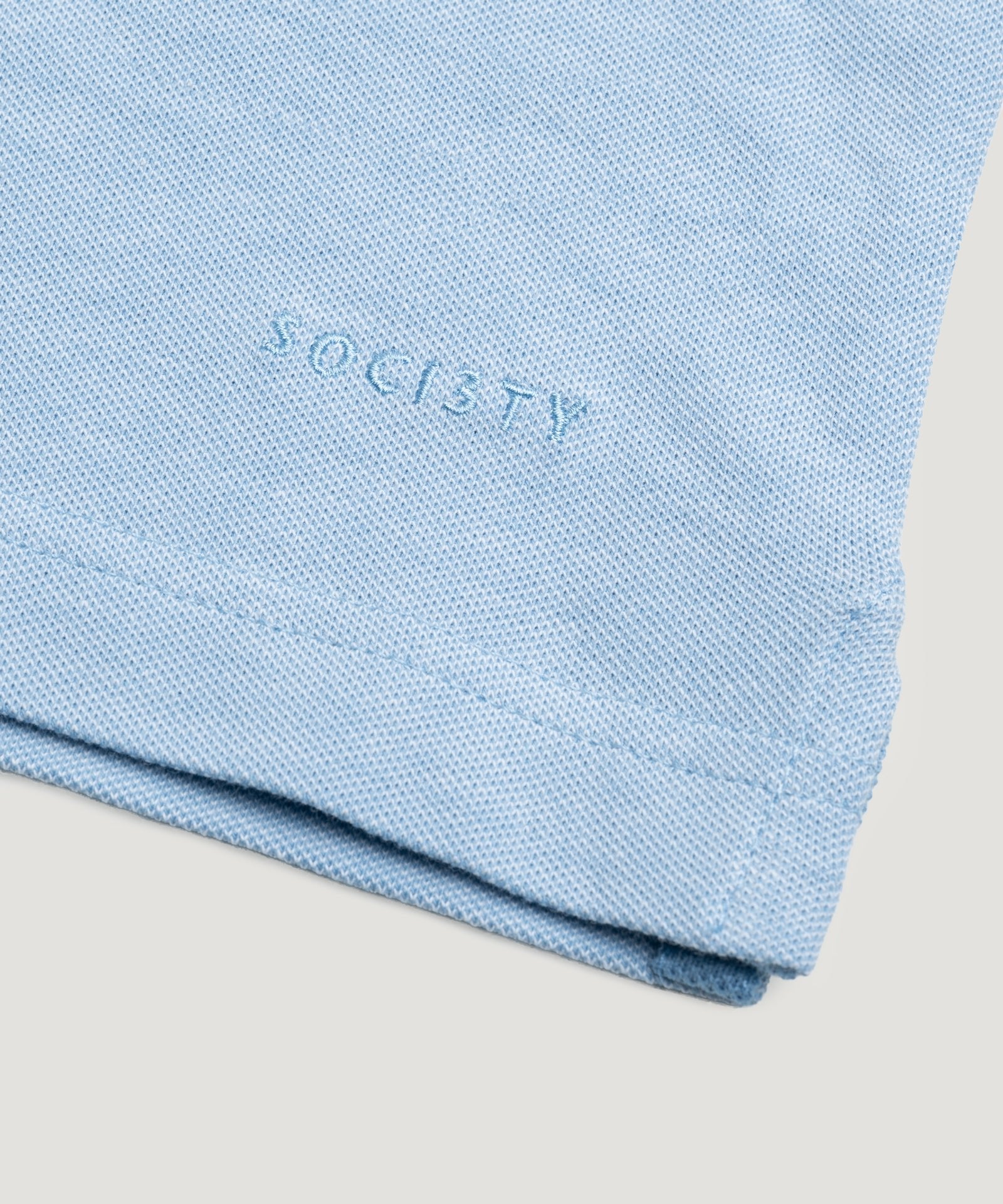 SOCI3TY Luxury Sportswear Polo piqué stretch lichtblauw - THE SOCIETY SHOP