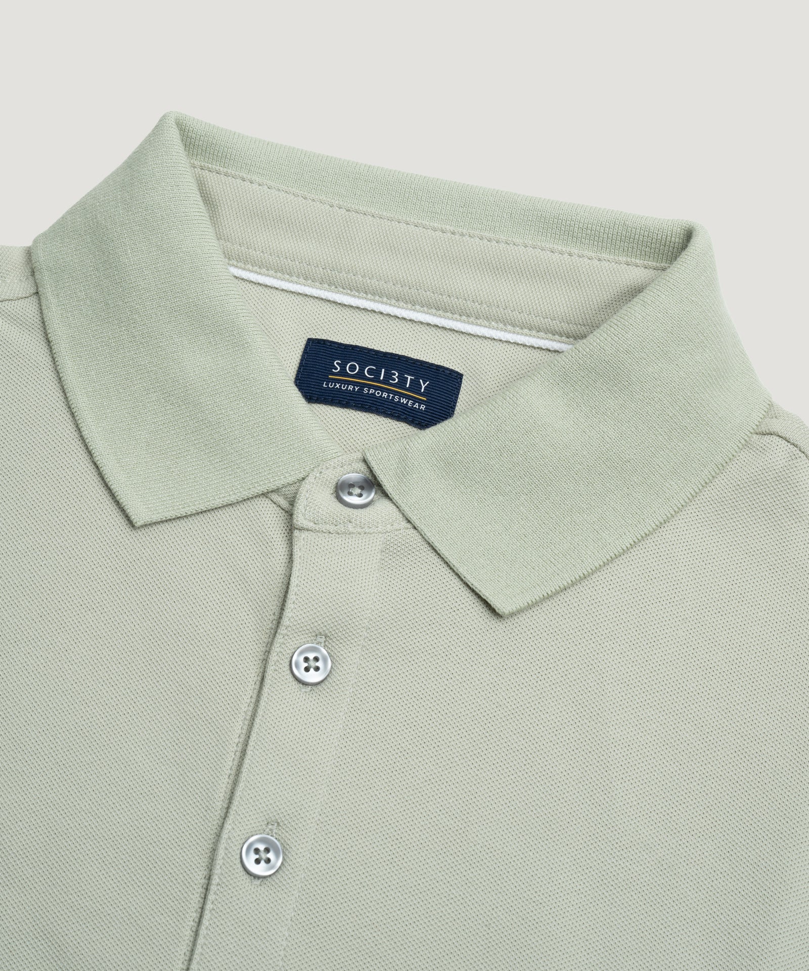 SOCI3TY Luxury Sportswear Polo piqué stretch saliegroen - THE SOCIETY SHOP
