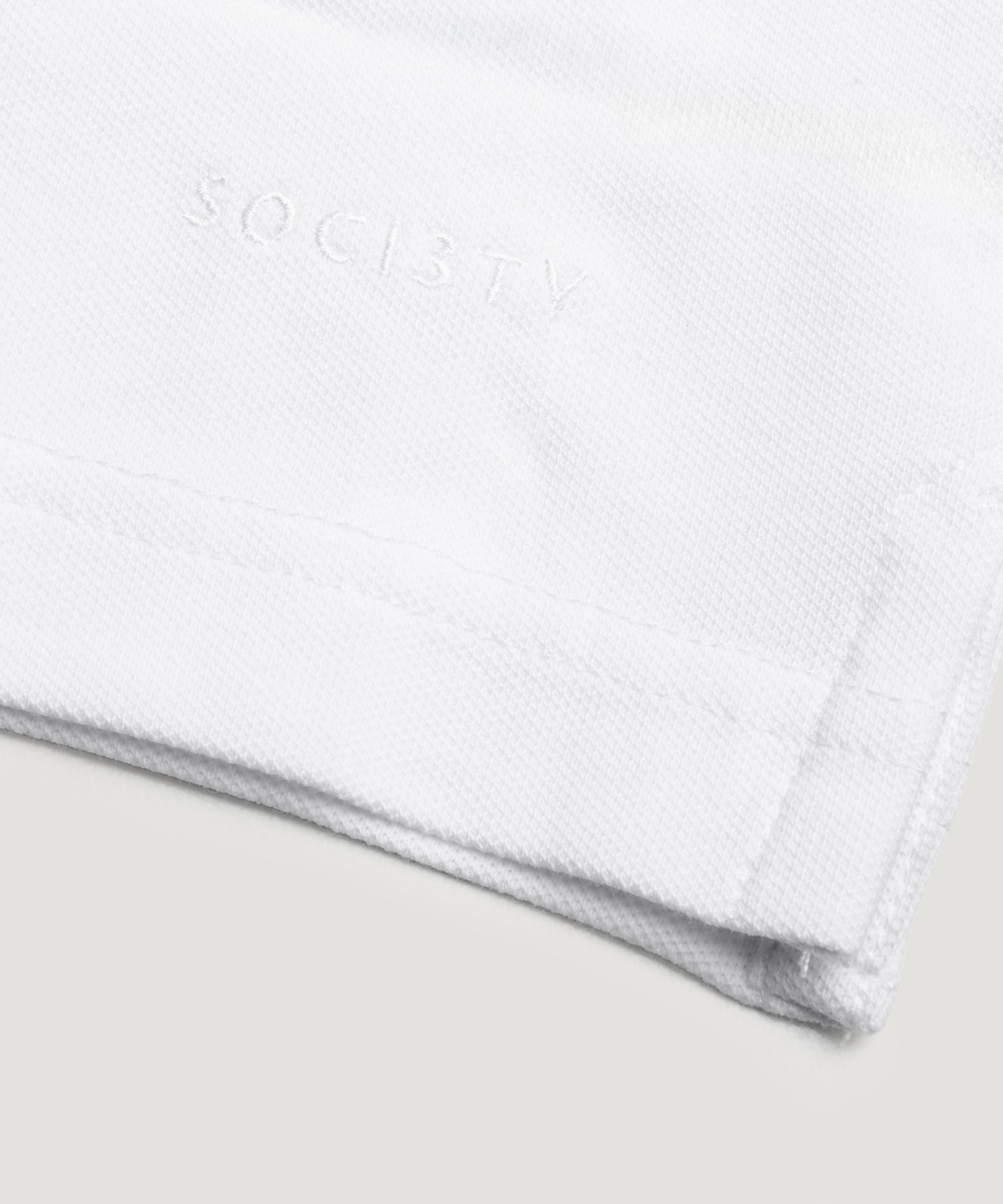 SOCI3TY Luxury Sportswear Polo piqué stretch wit - THE SOCIETY SHOP