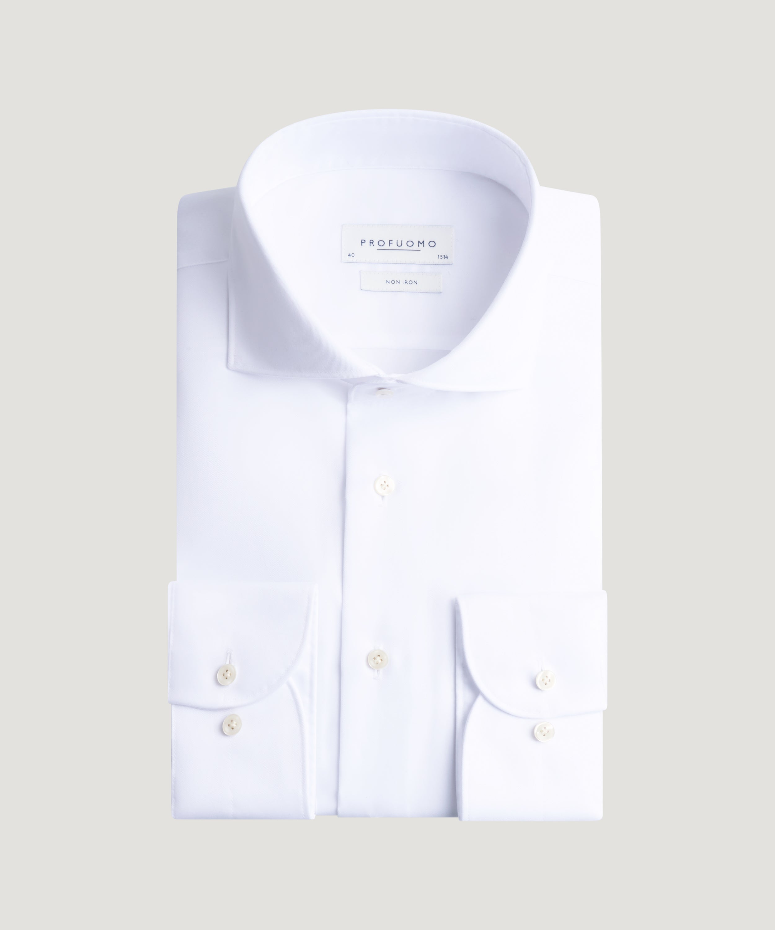 Overhemd katoen two ply twill wit
