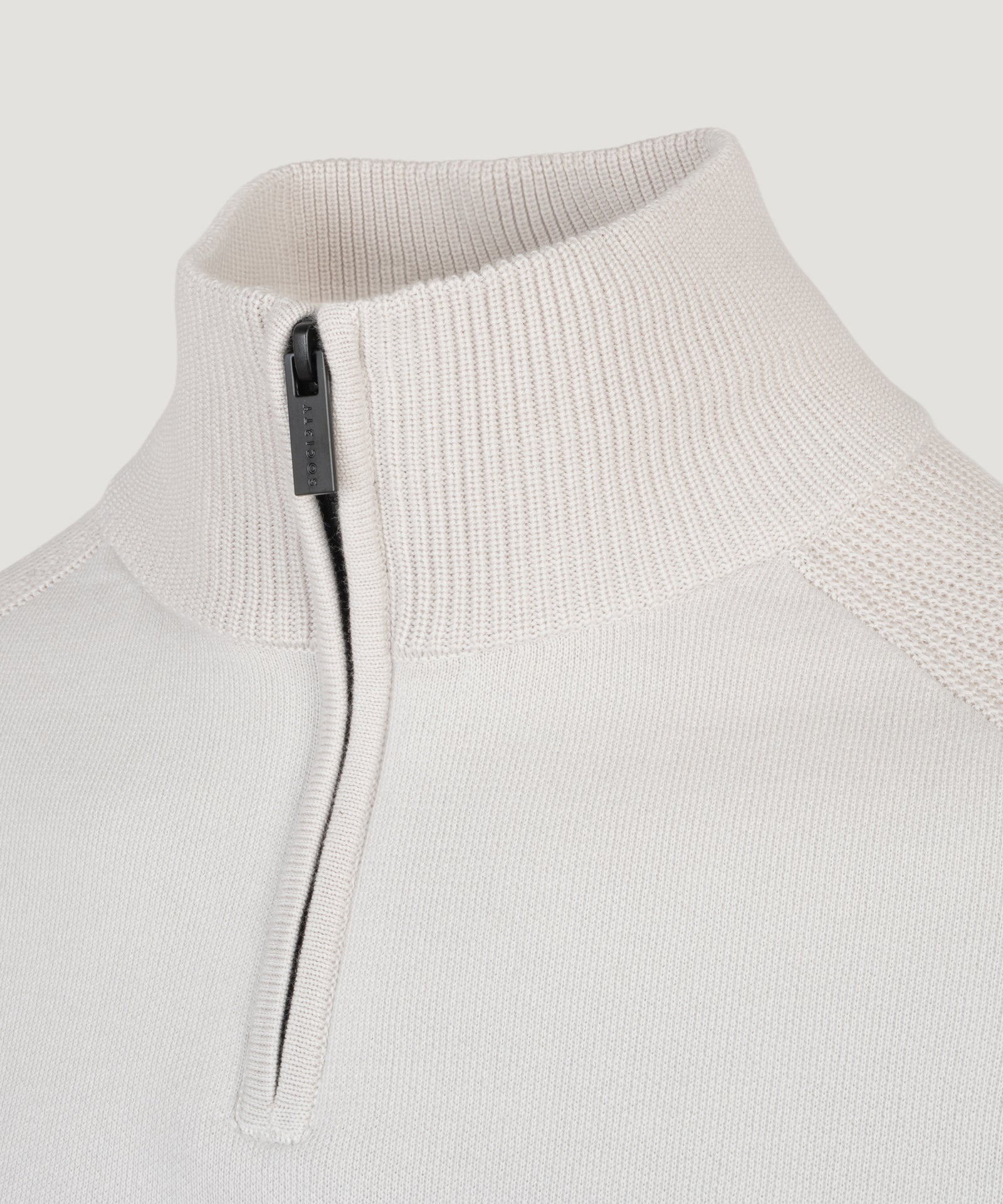 SOCI3TY Limited Fashion Raglan half-zip trui wol arctic - THE SOCIETY SHOP