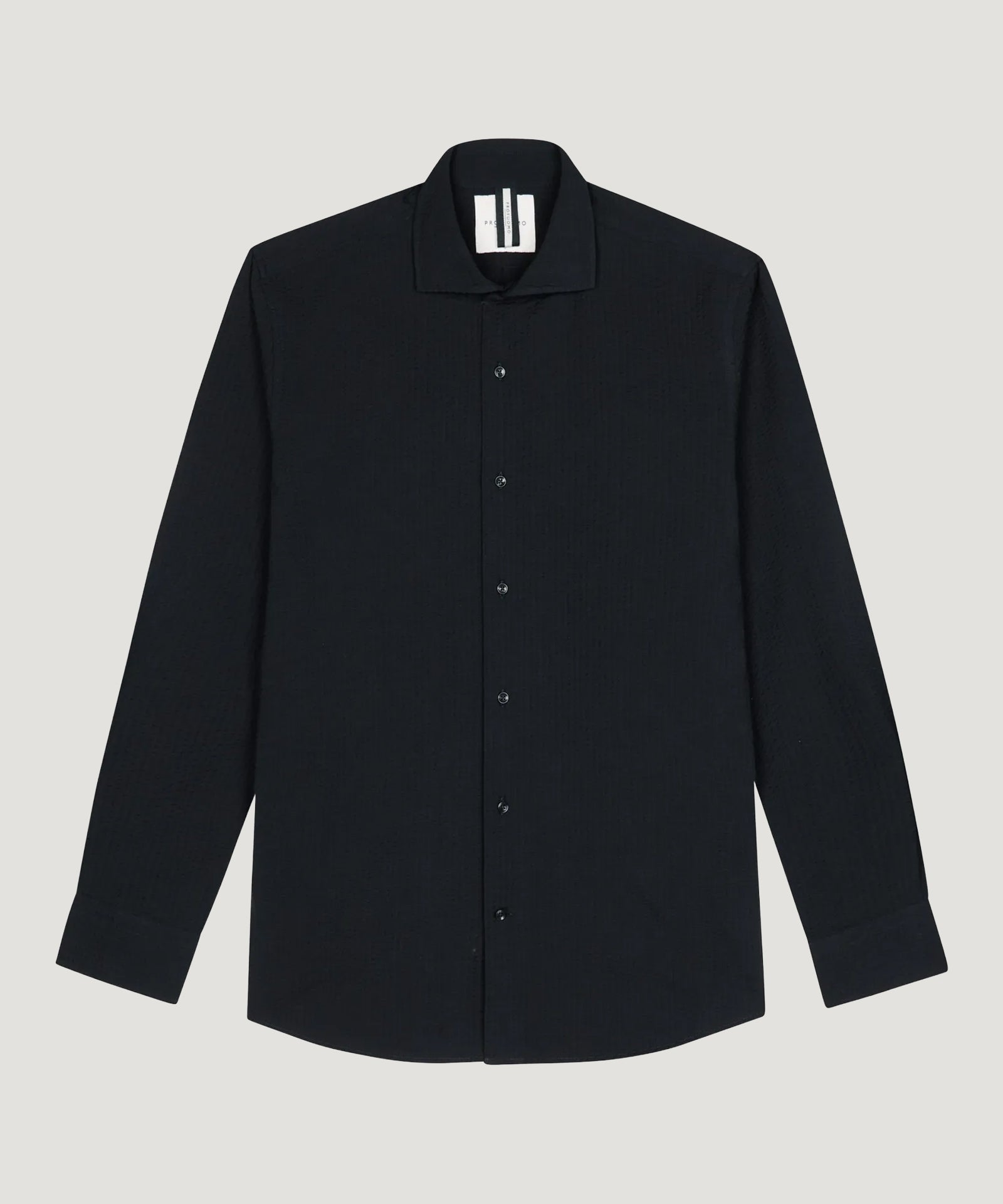Profuomo Relaxed fit casual shirt katoen seersucker donkerblauw - THE SOCIETY SHOP