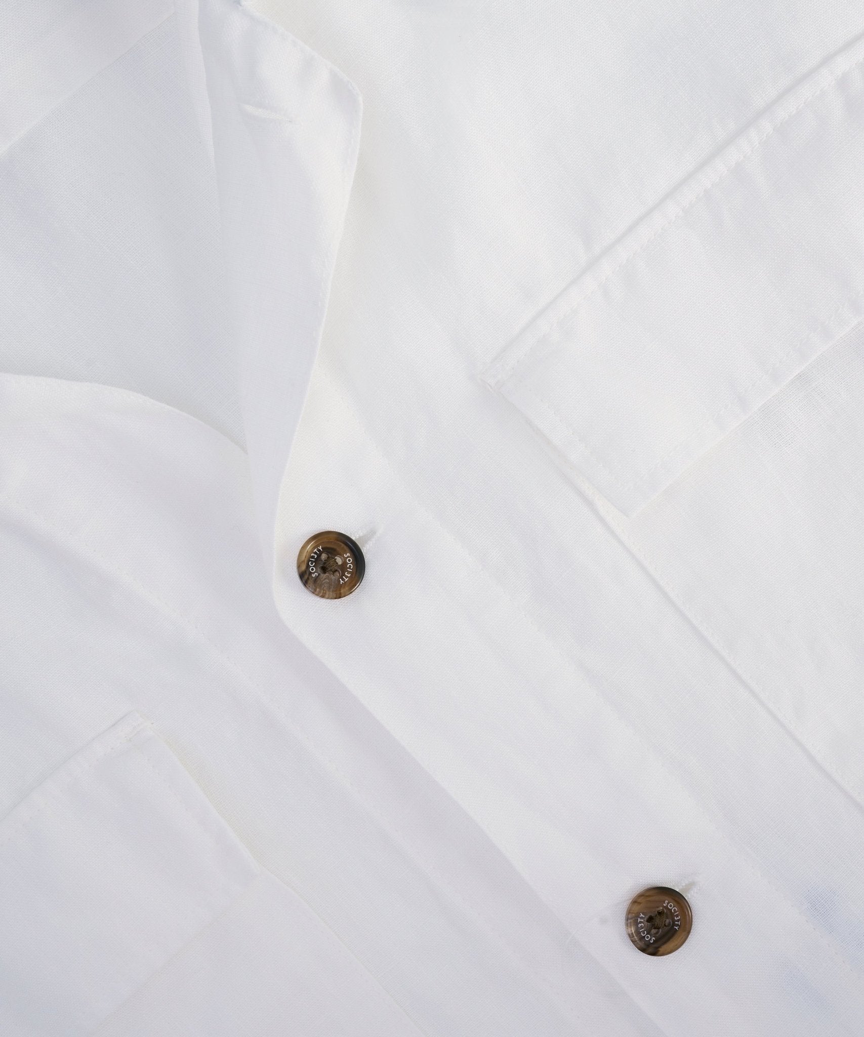 SOCI3TY Resort shirt gewassen linnen off - white - THE SOCIETY SHOP