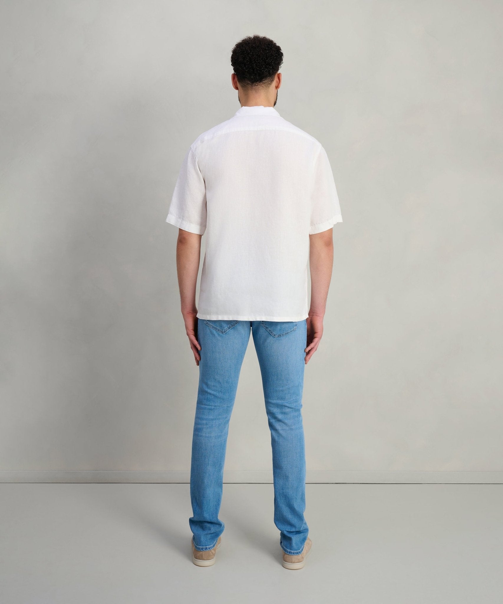 SOCI3TY Resort shirt gewassen linnen off - white - THE SOCIETY SHOP