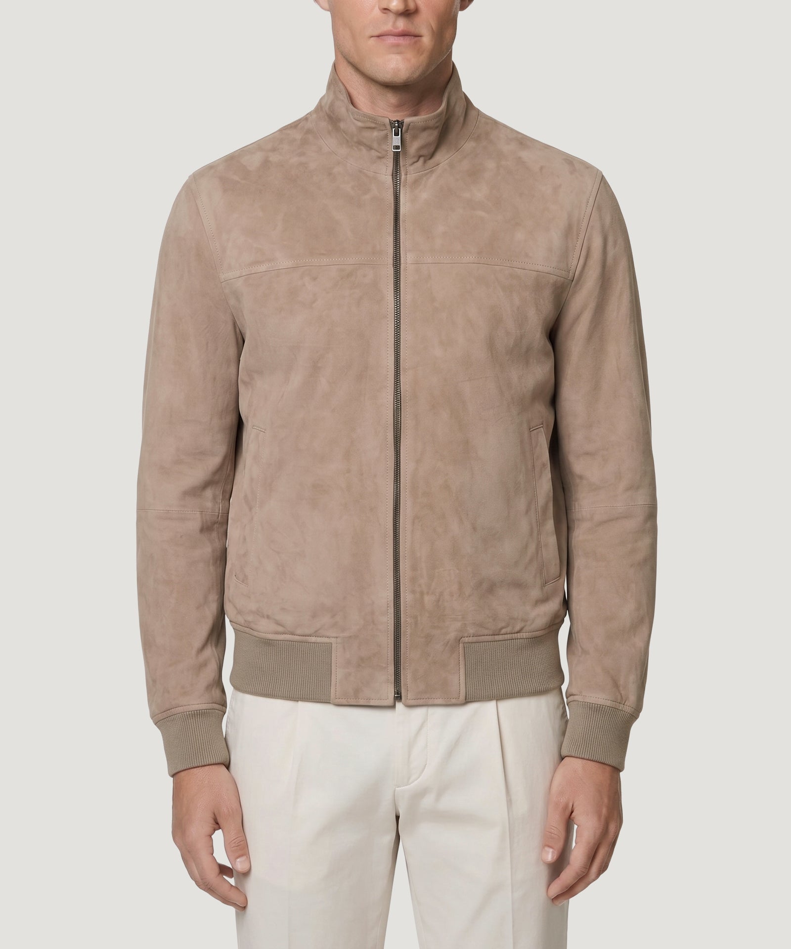 SOCI3TY Limited Fashion Reversible bomber jacket suède taupe - THE SOCIETY SHOP