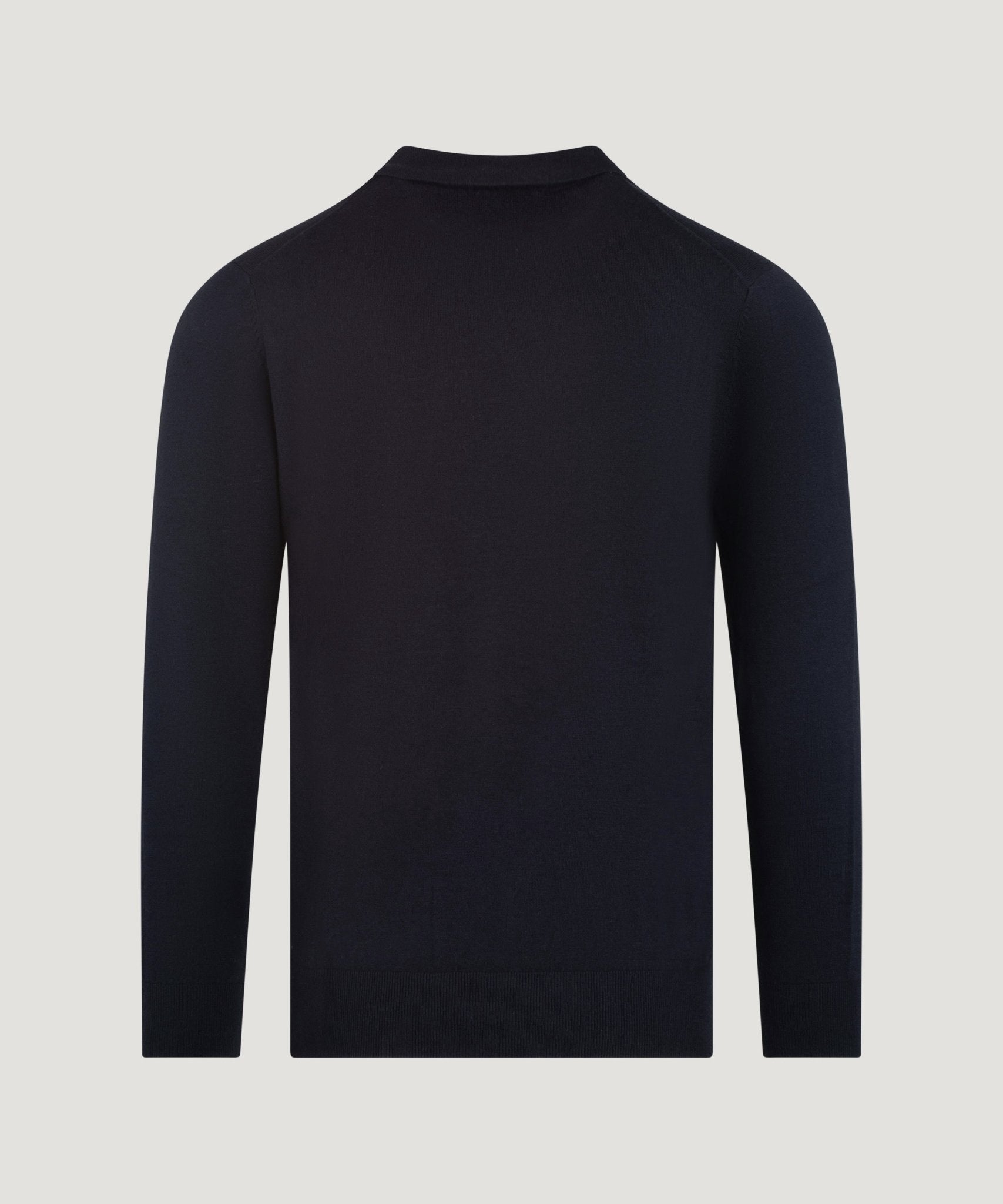 SOCI3TY Limited Fashion Riva buttonless long sleeve polo Cotton Cashmere donkerblauw - THE SOCIETY SHOP