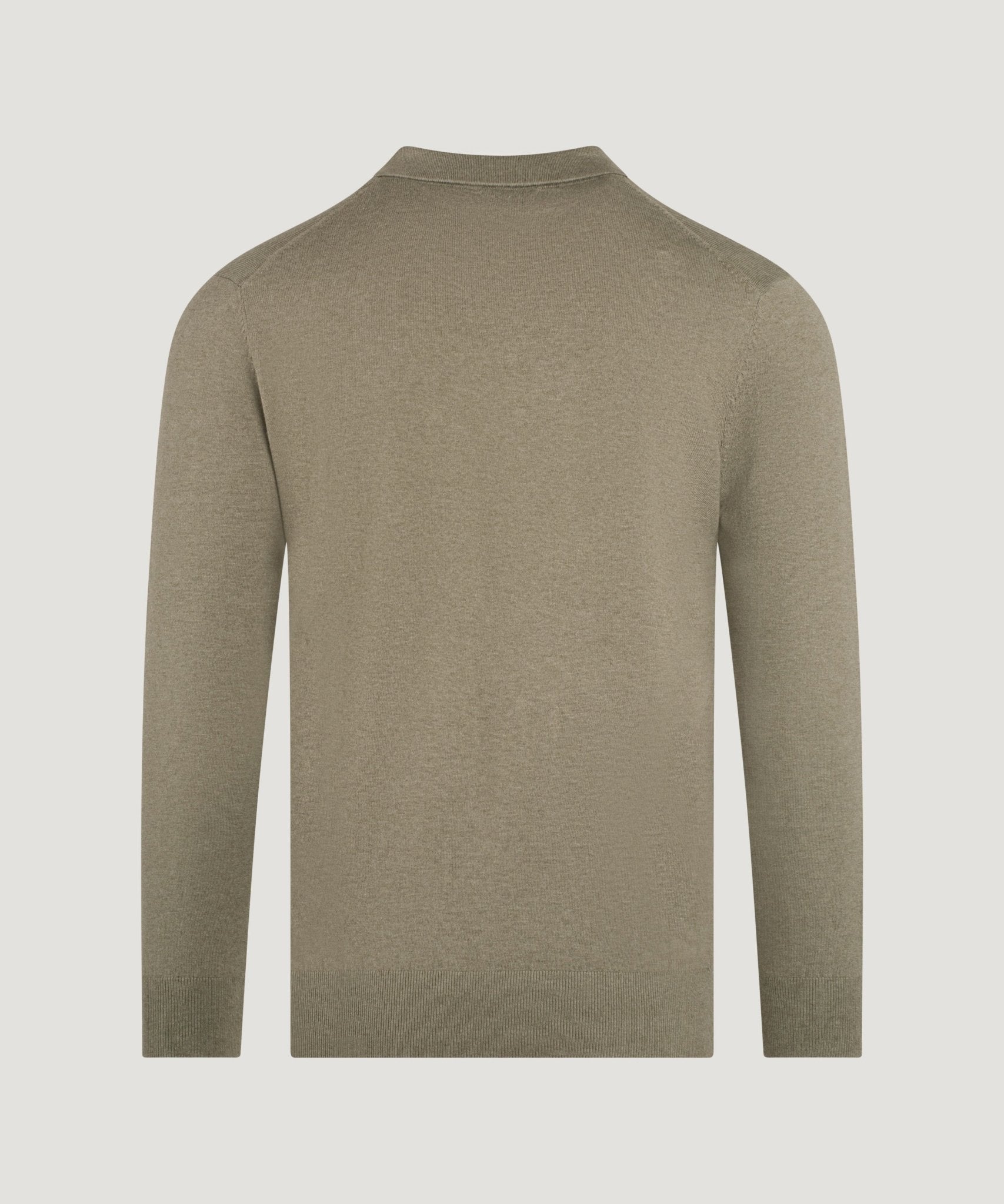 SOCI3TY Limited Fashion Riva buttonless long sleeve polo Cotton Cashmere groen - THE SOCIETY SHOP