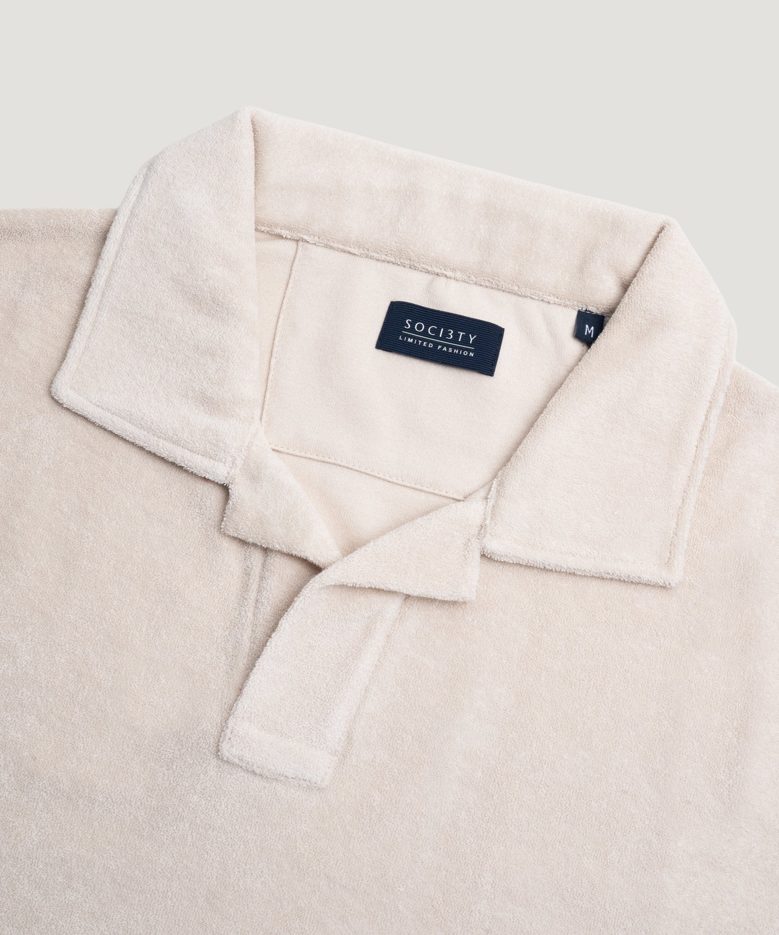 SOCI3TY Limited Fashion Riva polo katoen French terry beige - THE SOCIETY SHOP