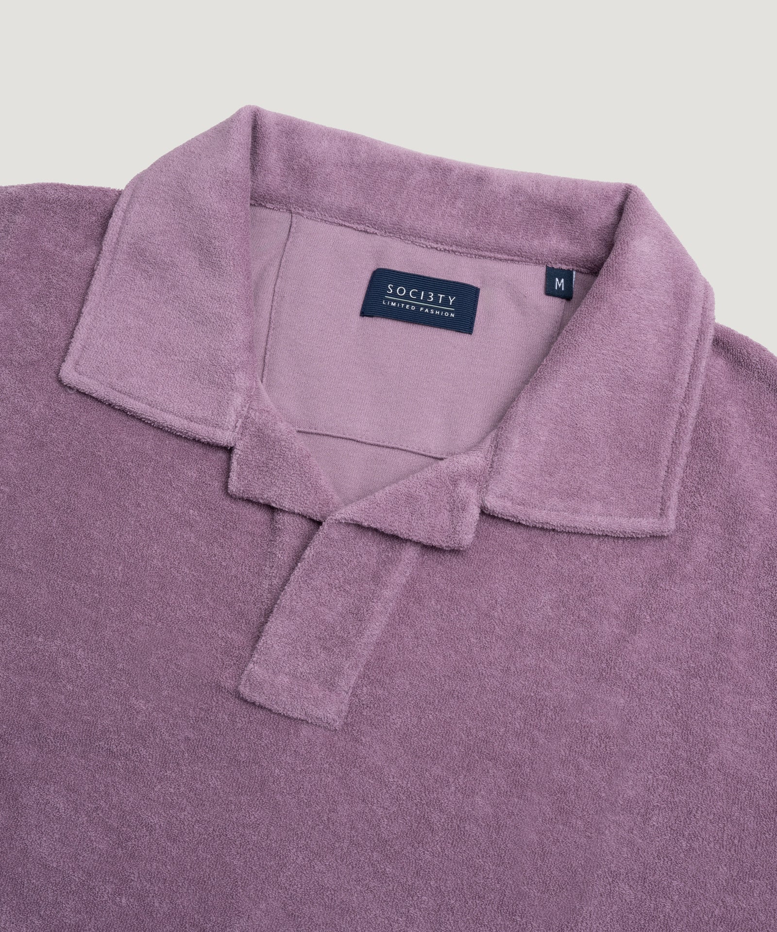 SOCI3TY Limited Fashion Riva polo katoen French terry mauve - THE SOCIETY SHOP