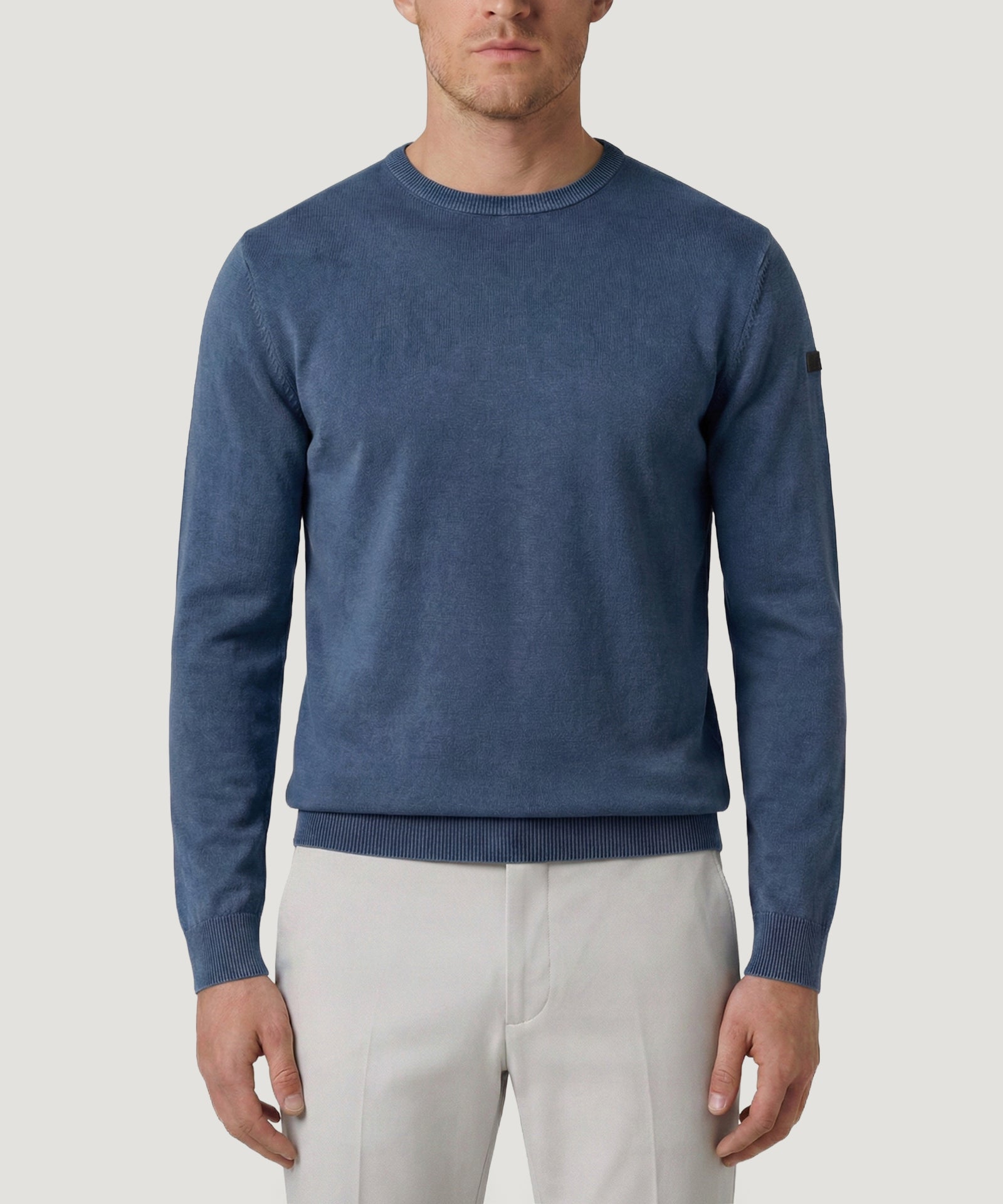 RRD Round knit trui garment dyed blauw - THE SOCIETY SHOP