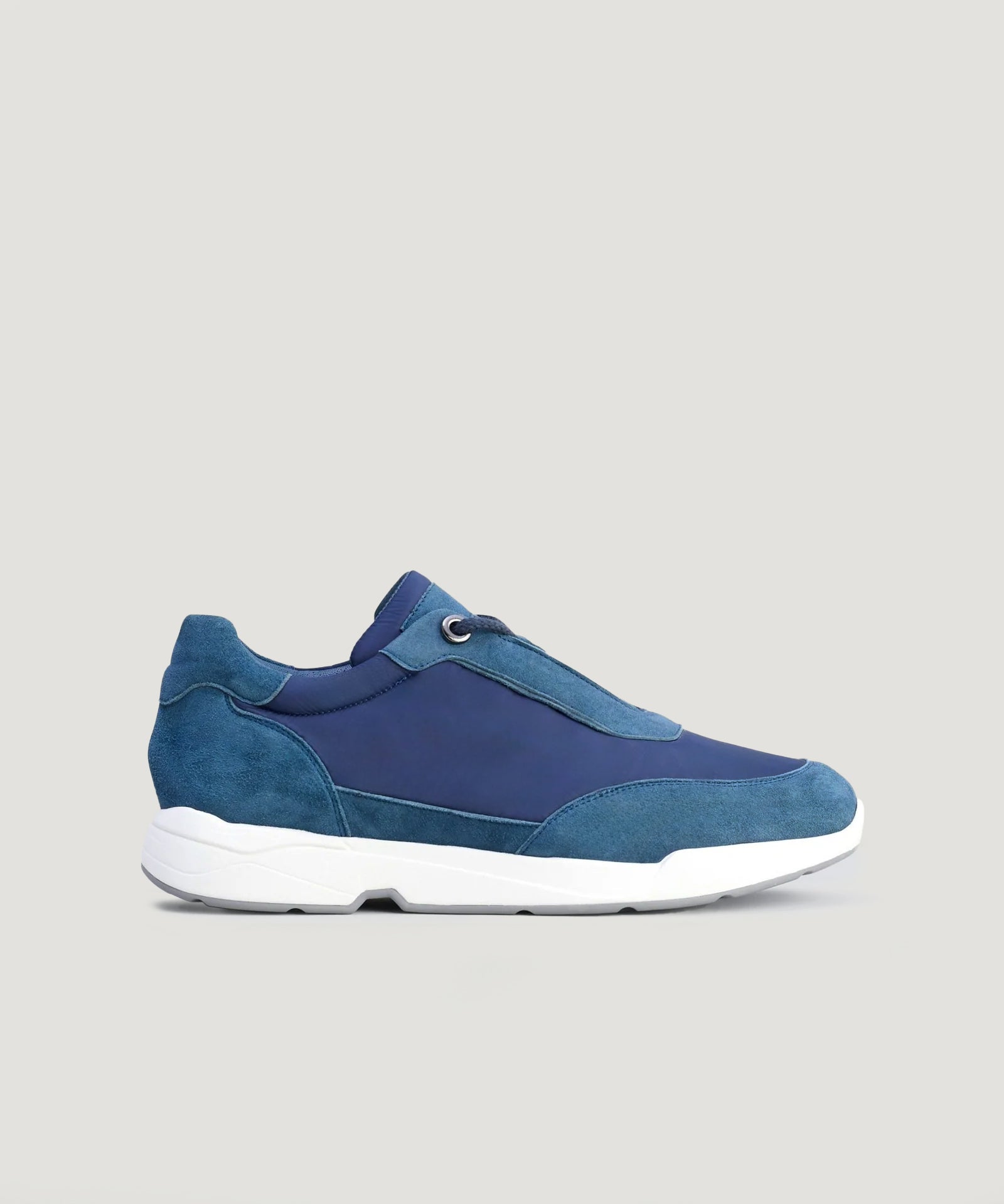 SOCI3TY Runner suède/microfiber blauw - THE SOCIETY SHOP